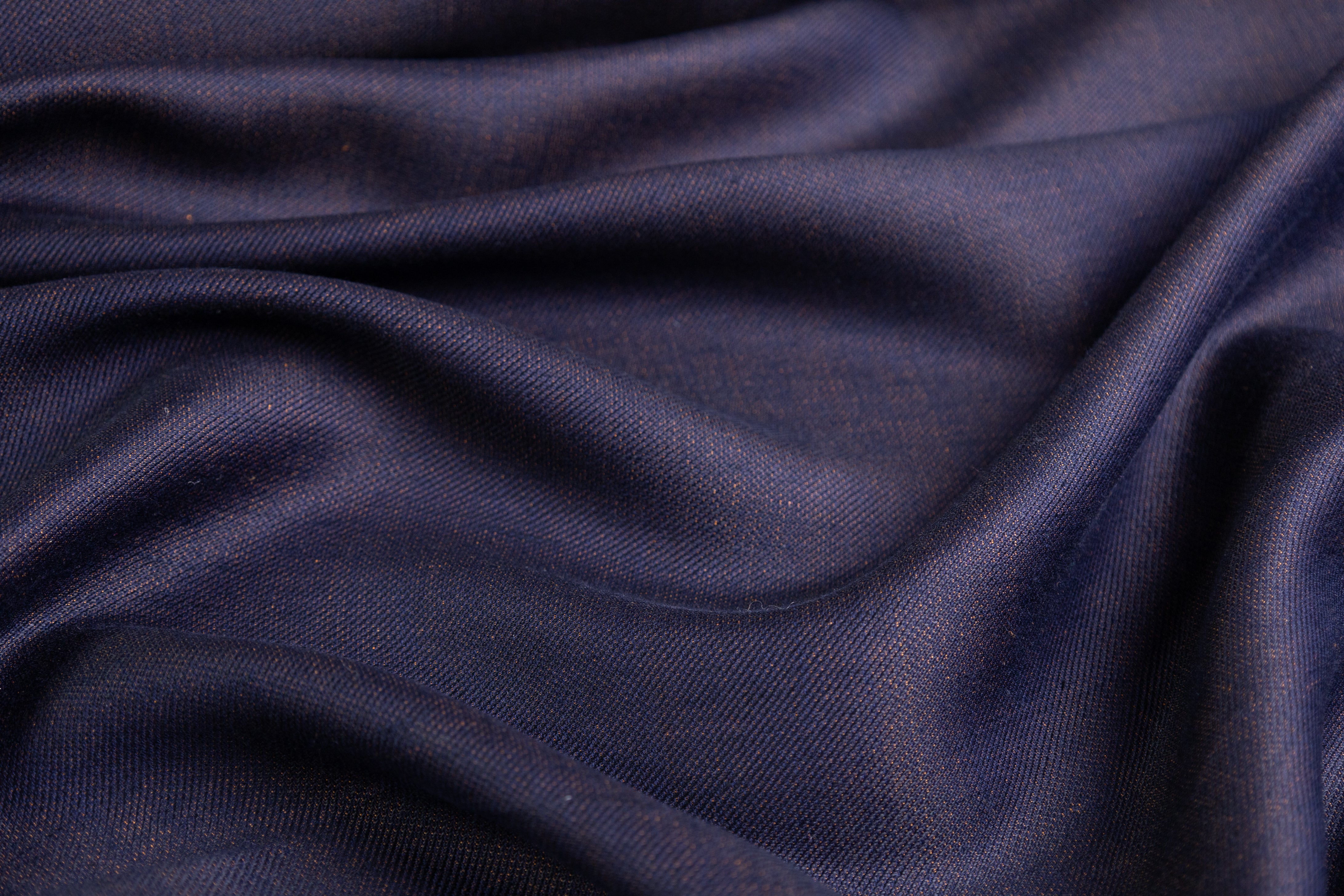 Two-Tone Italian Cashmere Linen Silk Suiting - Navy / Bronze