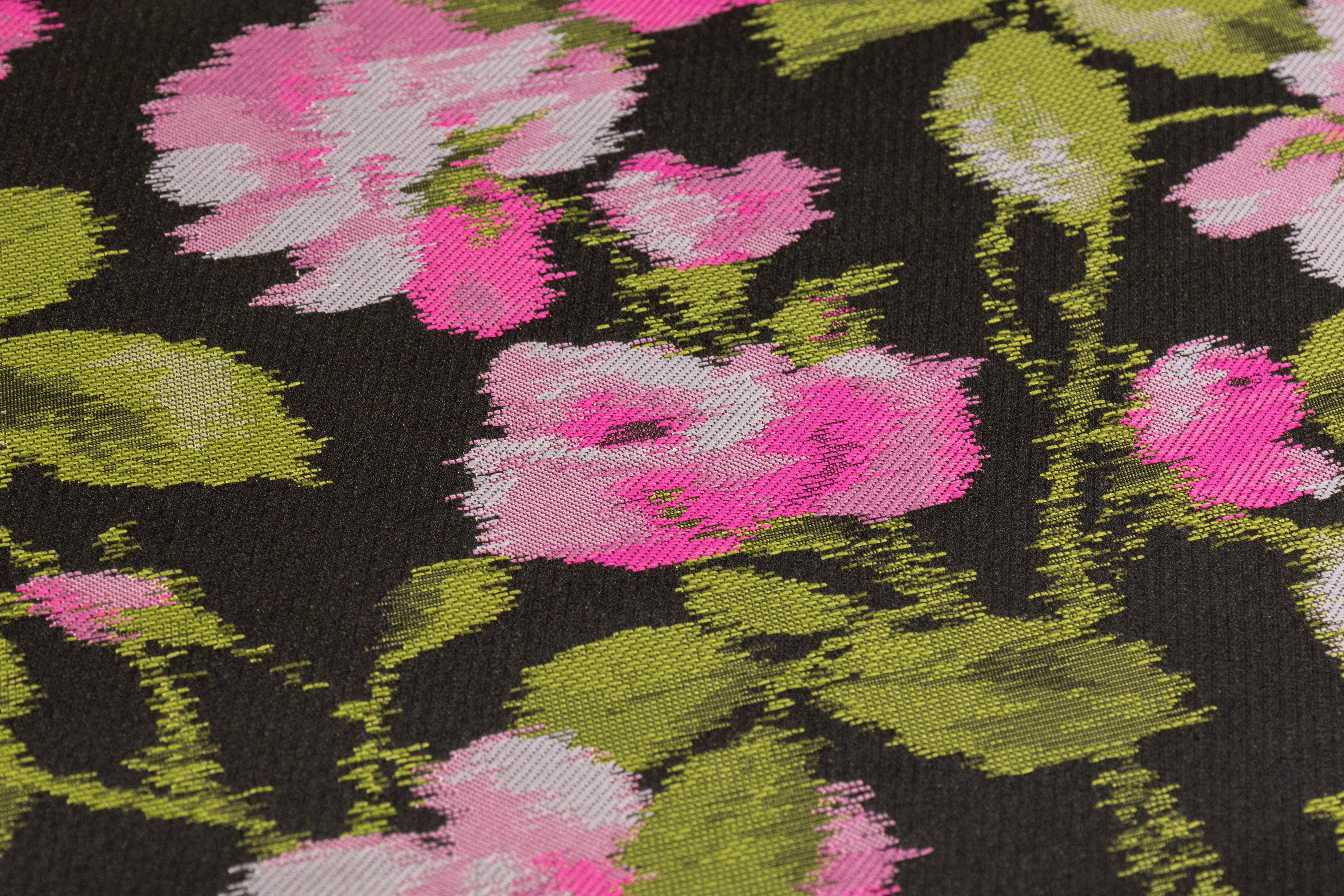 Floral Italian Brocade - Magenta / Green