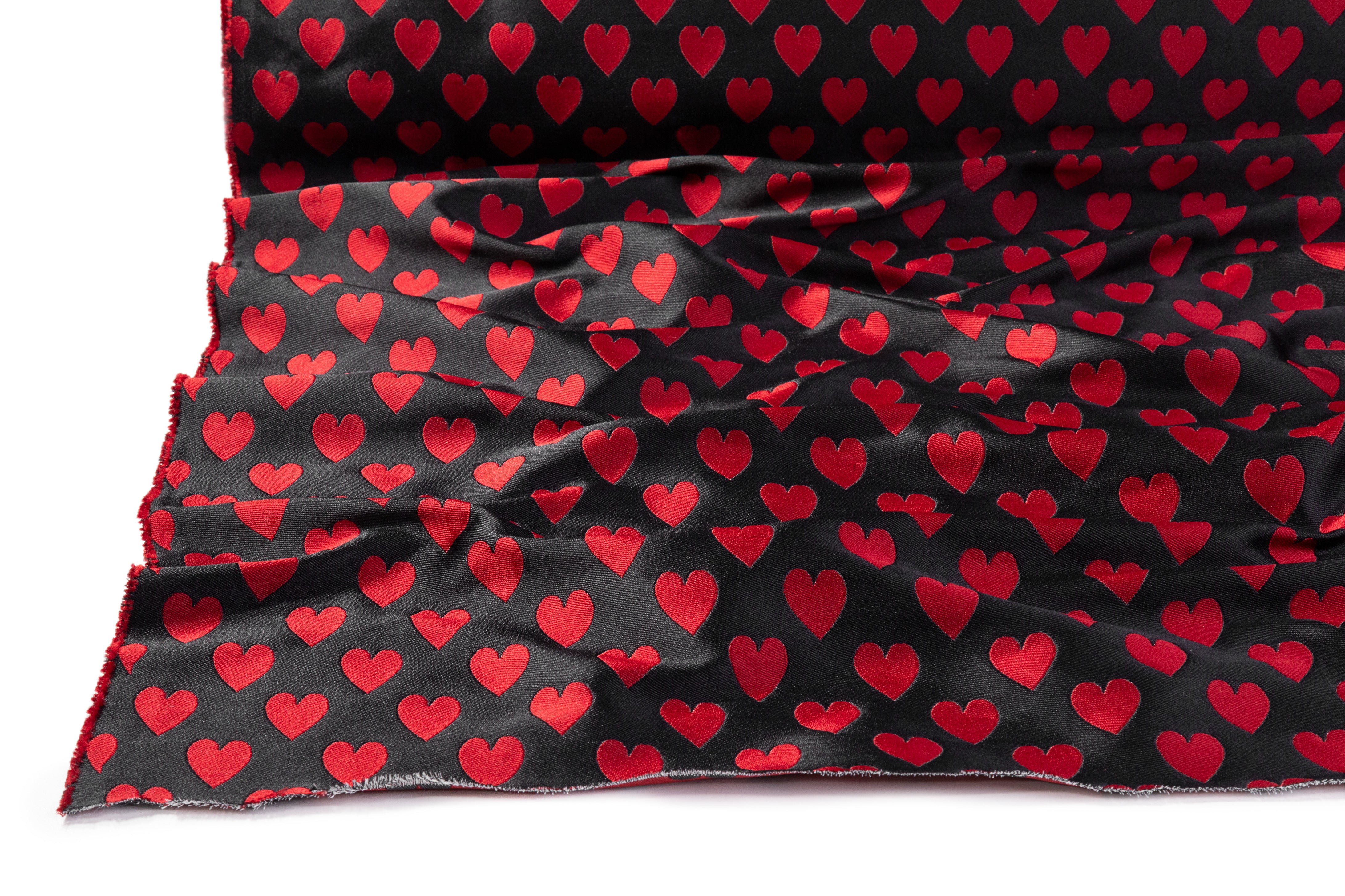Valentine's Brocade - Black / Red