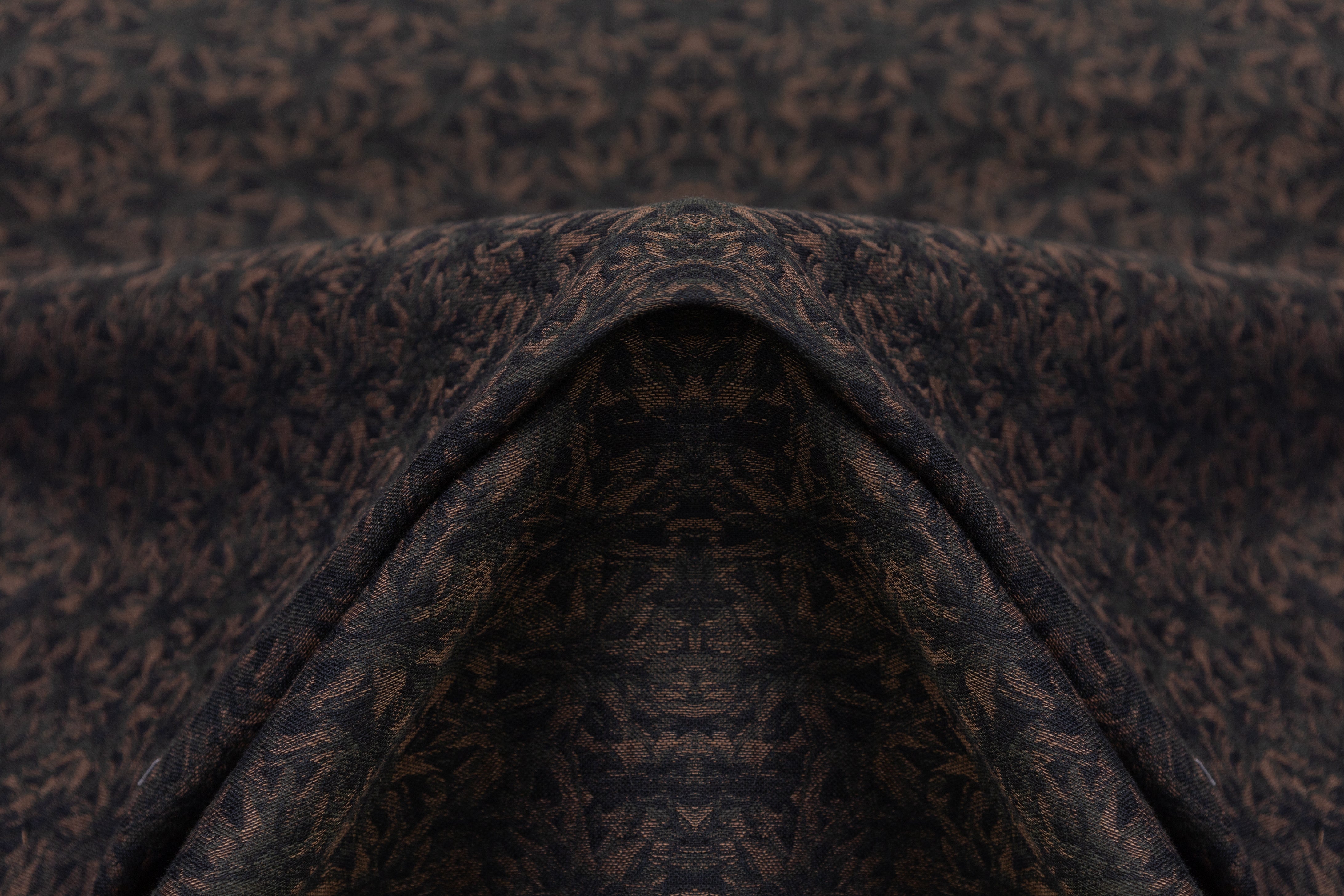 Italian Linen Jacquard - Green / Brown