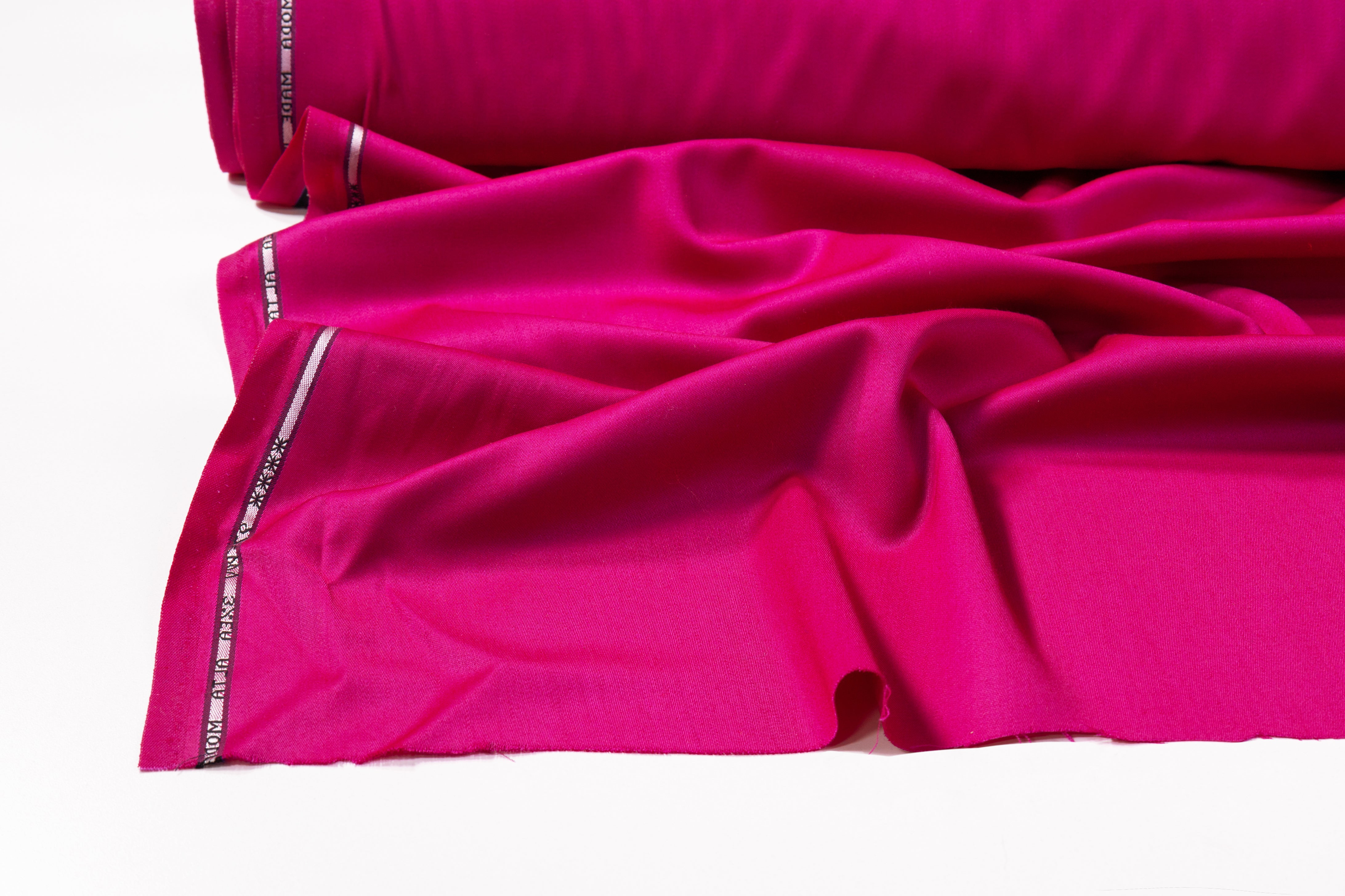 Italian Satin Faille Stretch Wool - Magenta