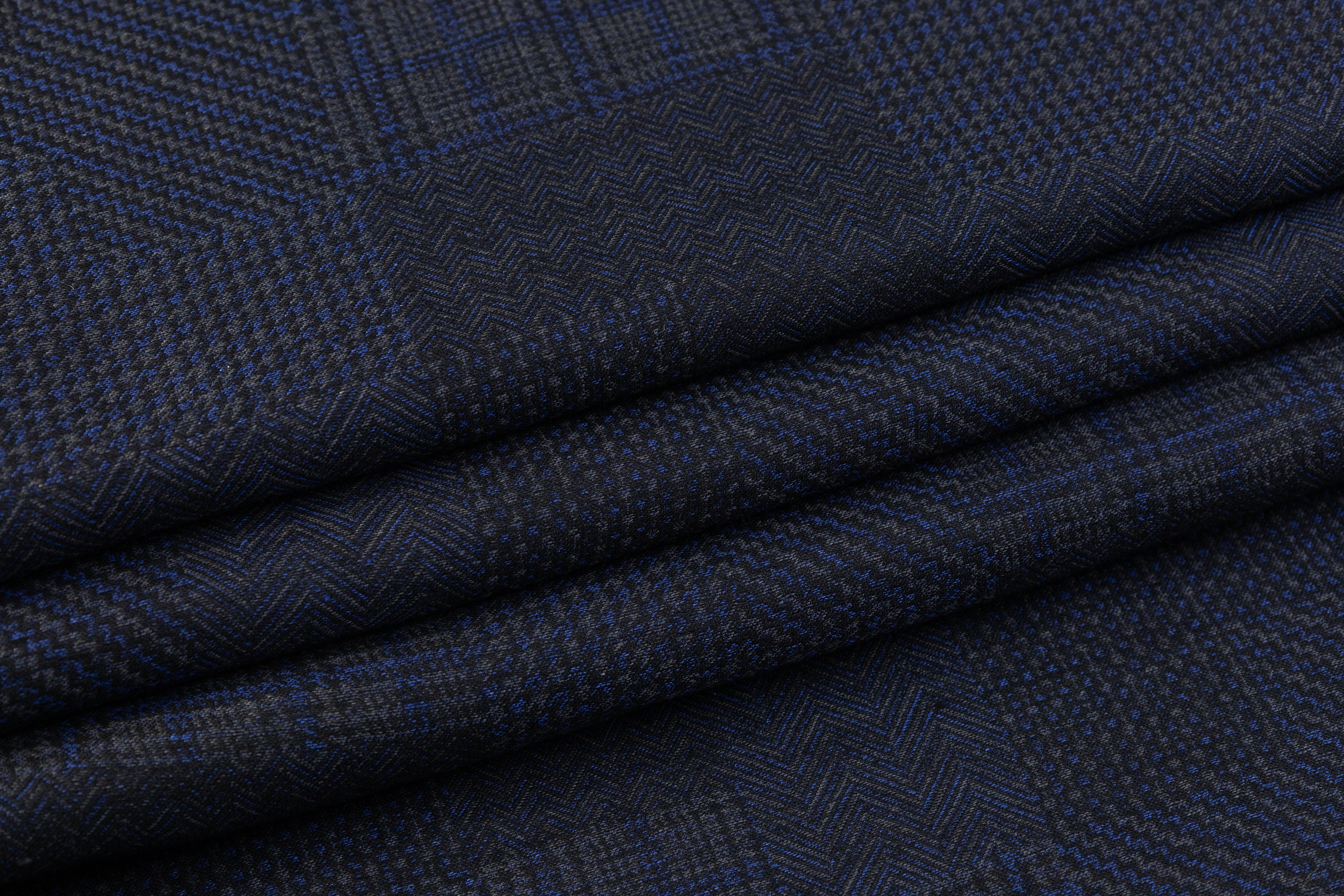 Double Faced Italian Linen Jacquard - Blue