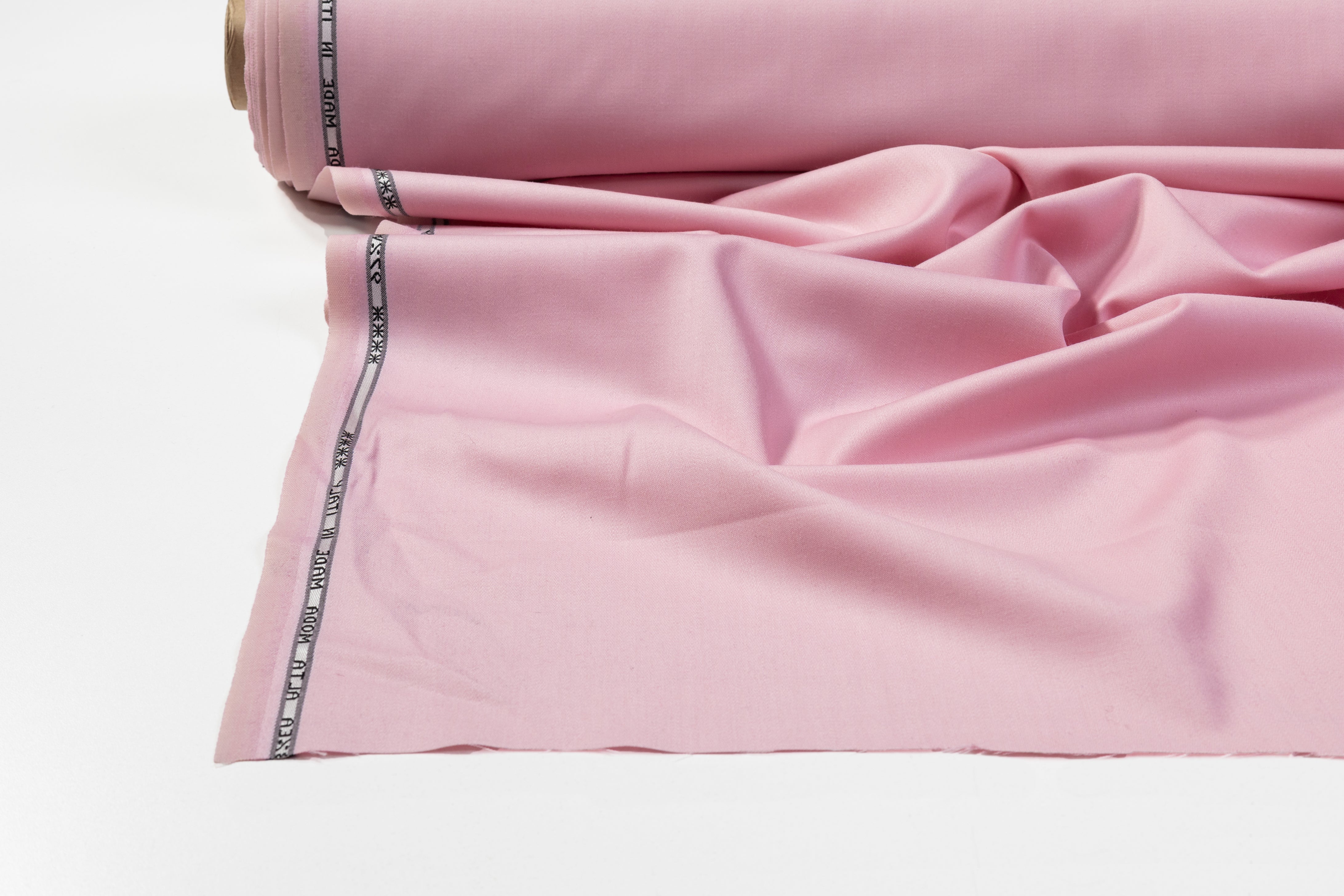 Italian Satin Faille Stretch Wool - Pink