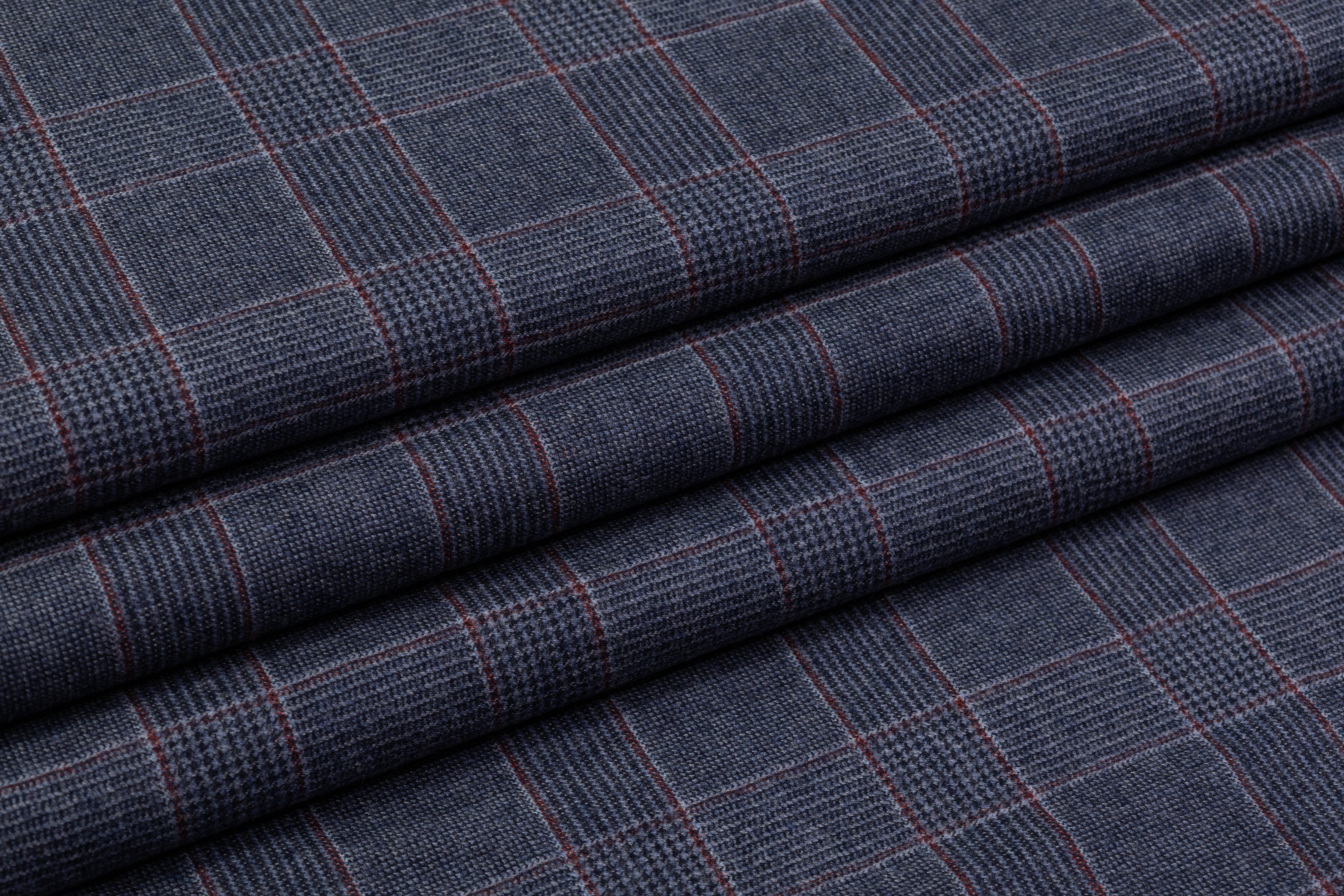 Carnet - Checked Italian Super 130s Wool Flannel - Blue / Red