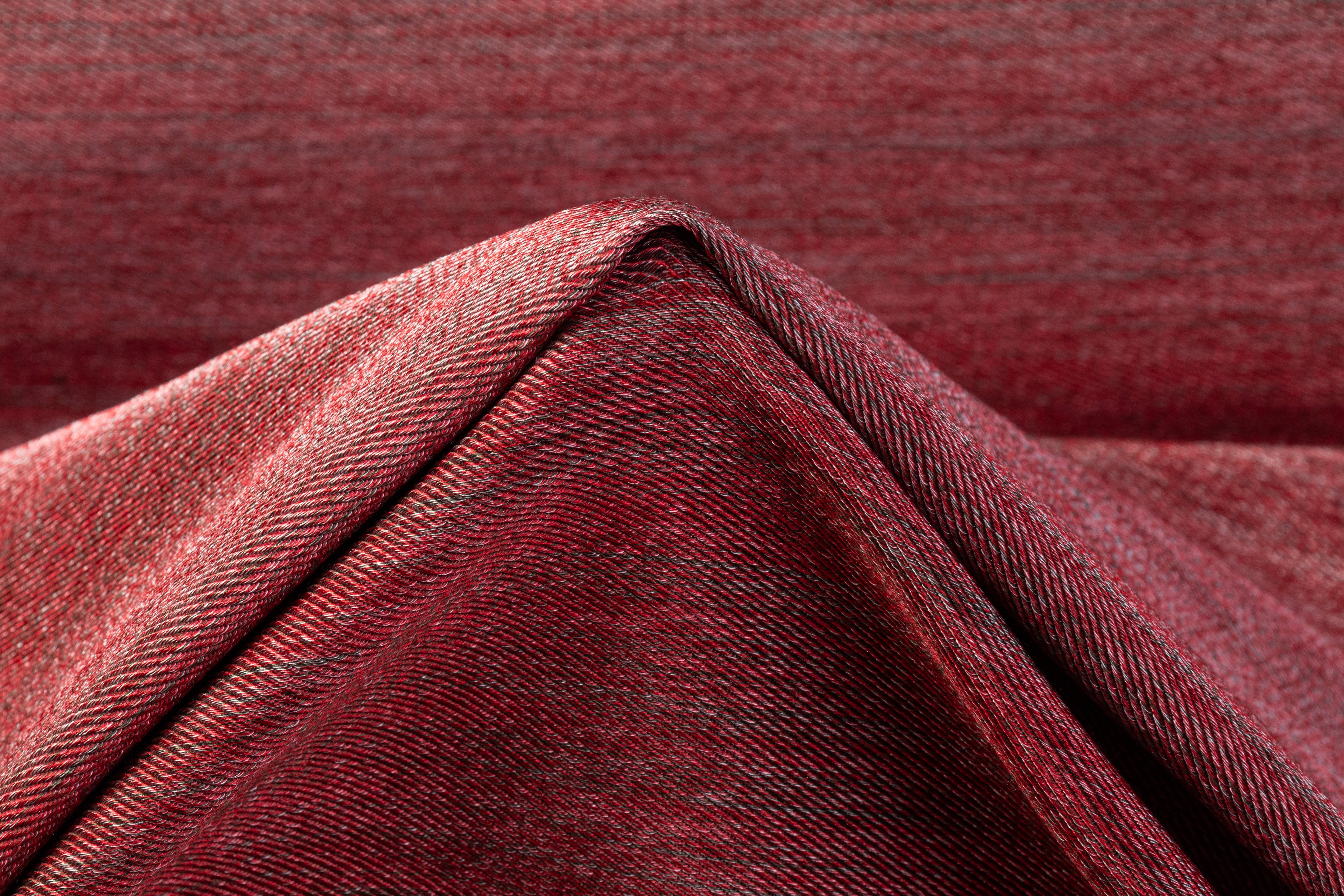 Two-Tone Italian Silk Blend Satin Back Twill - Red / Green