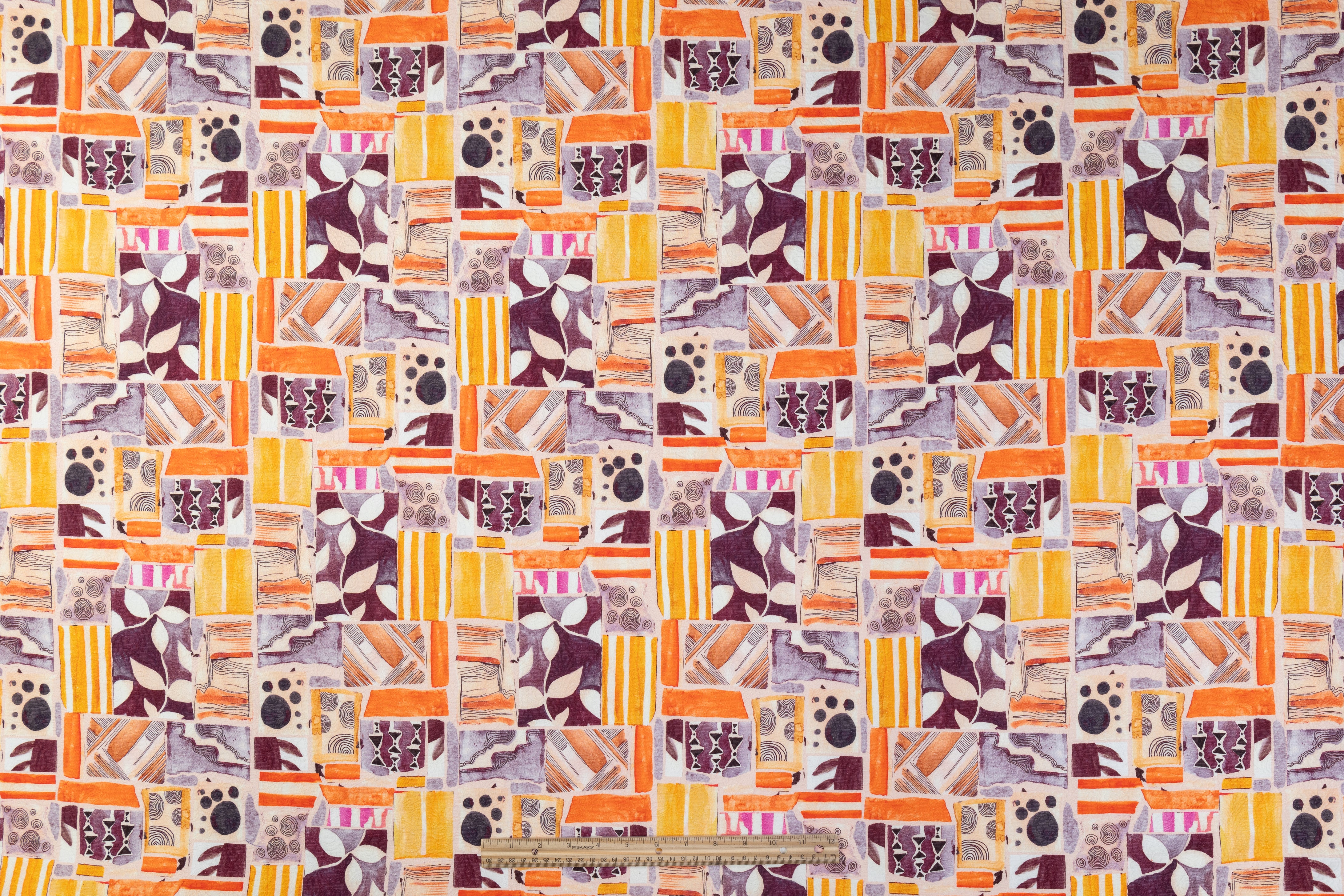 Printed Italian Cotton Brocade - Multicolor