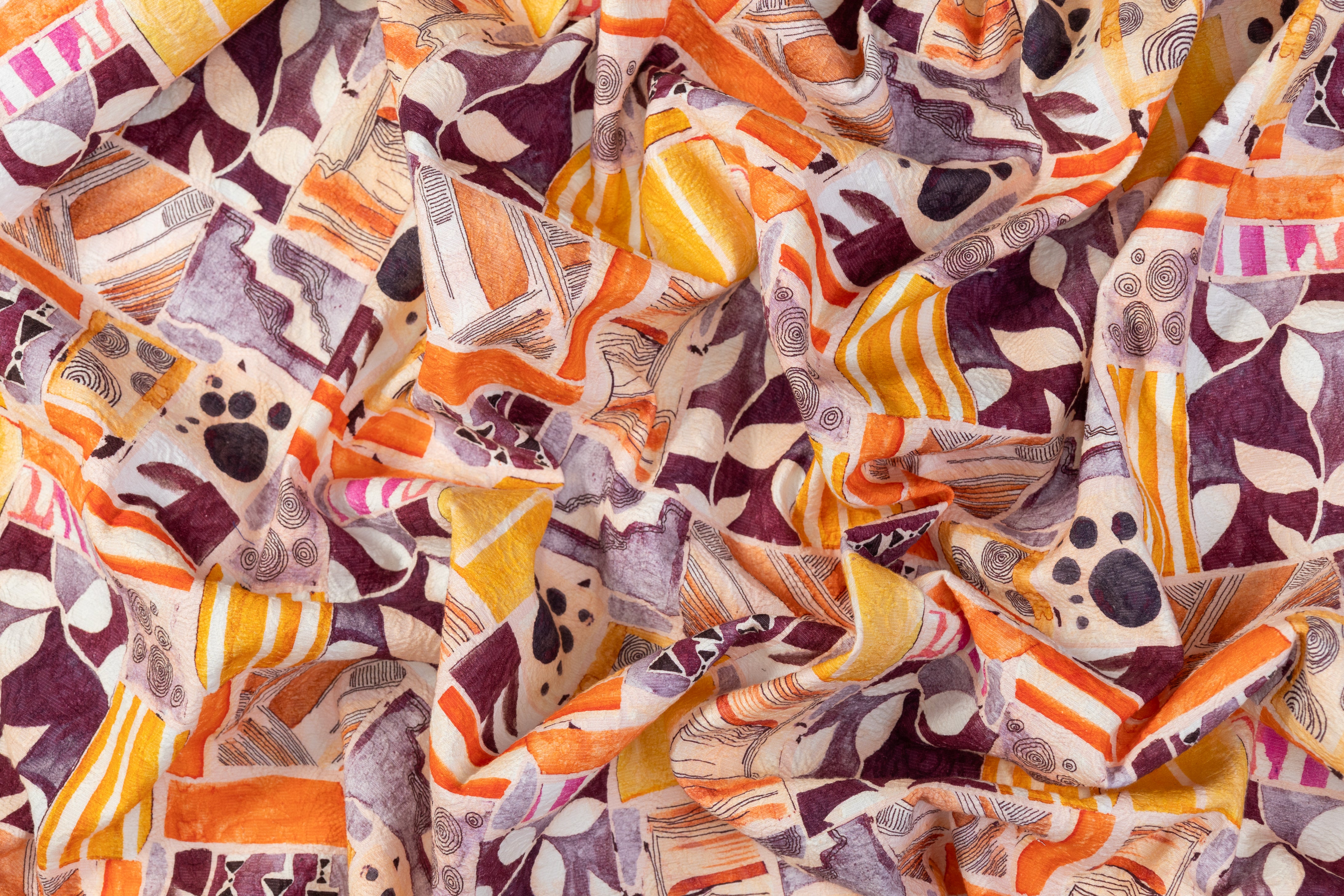 Printed Italian Cotton Brocade - Multicolor