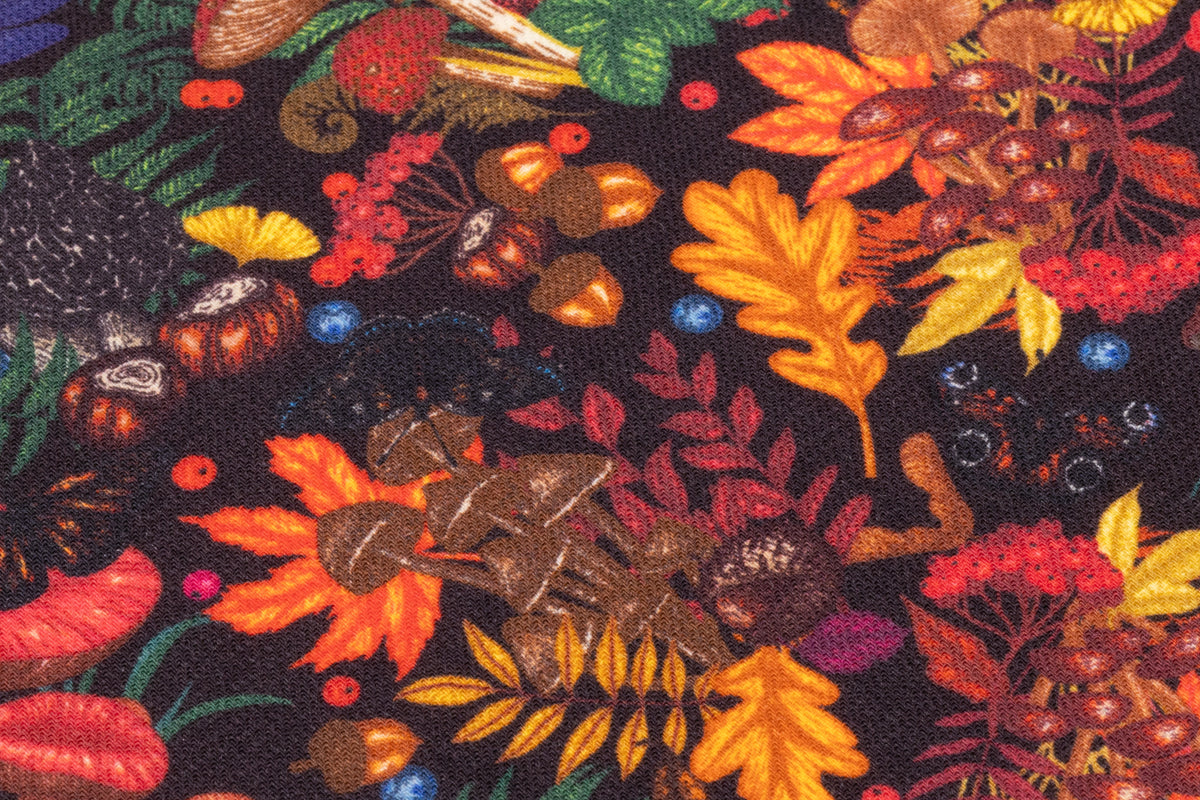 Mushroom Garden Printed Italian Wool - Multicolor
