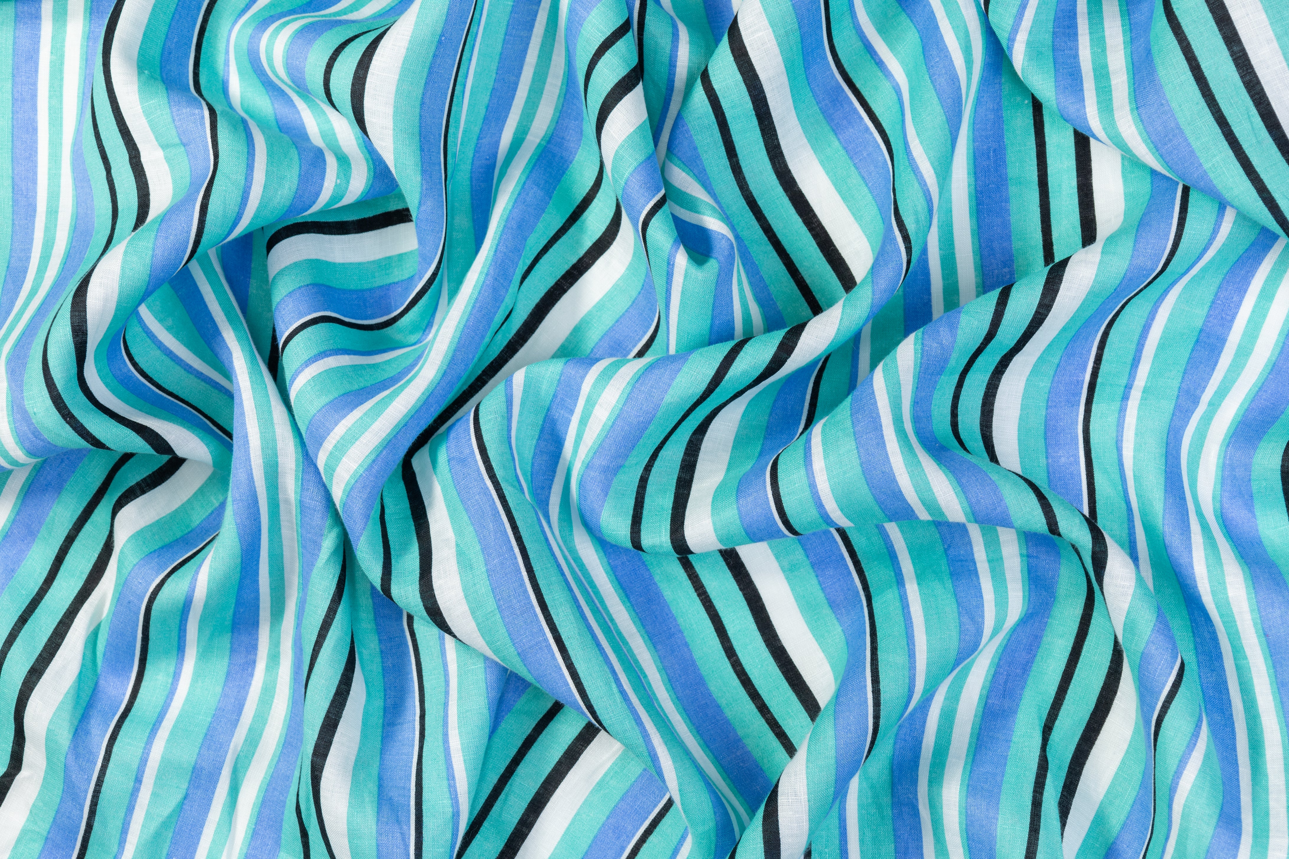 Striped Italian Linen - Blue