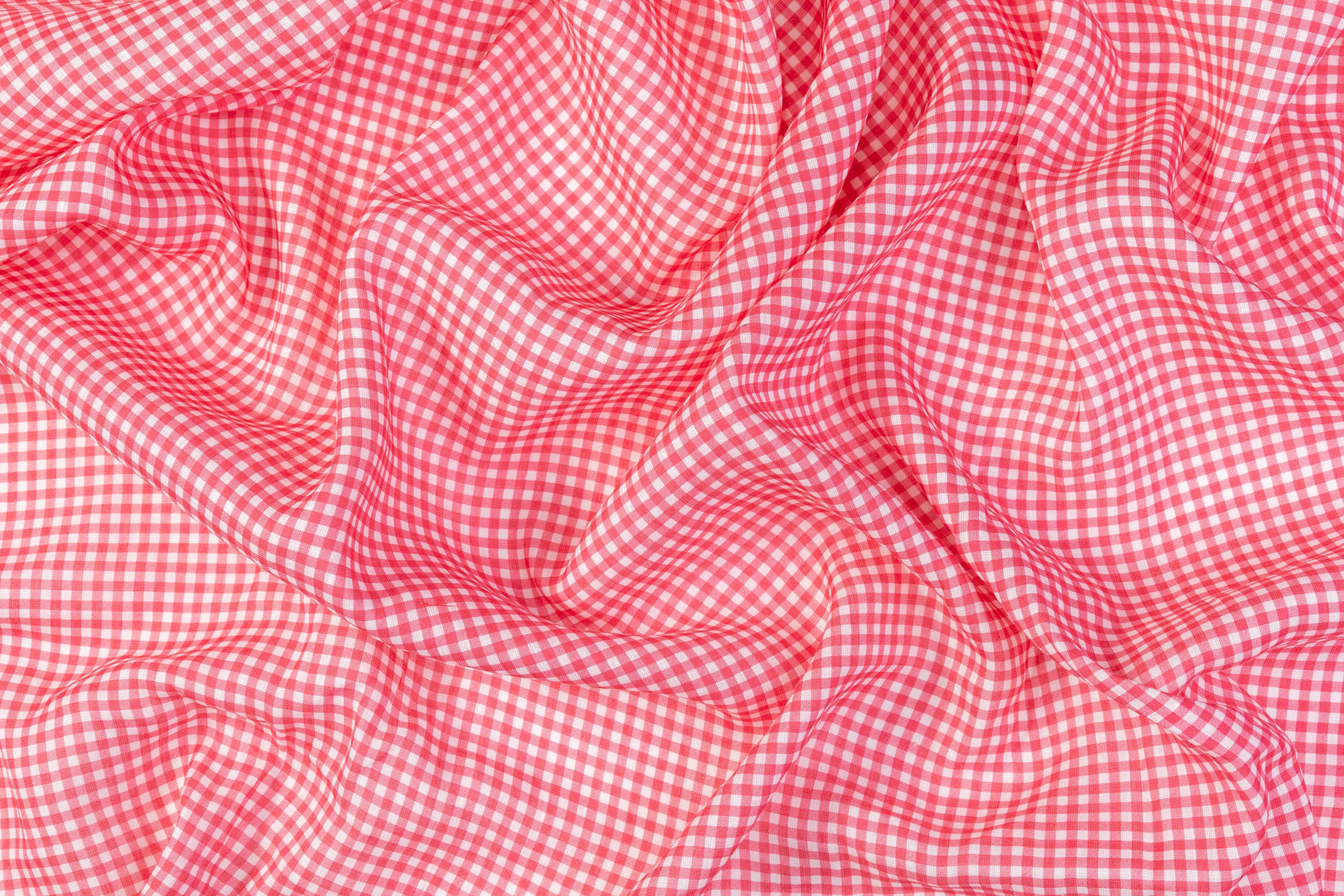 Gingham Check Italian Linen - Pink