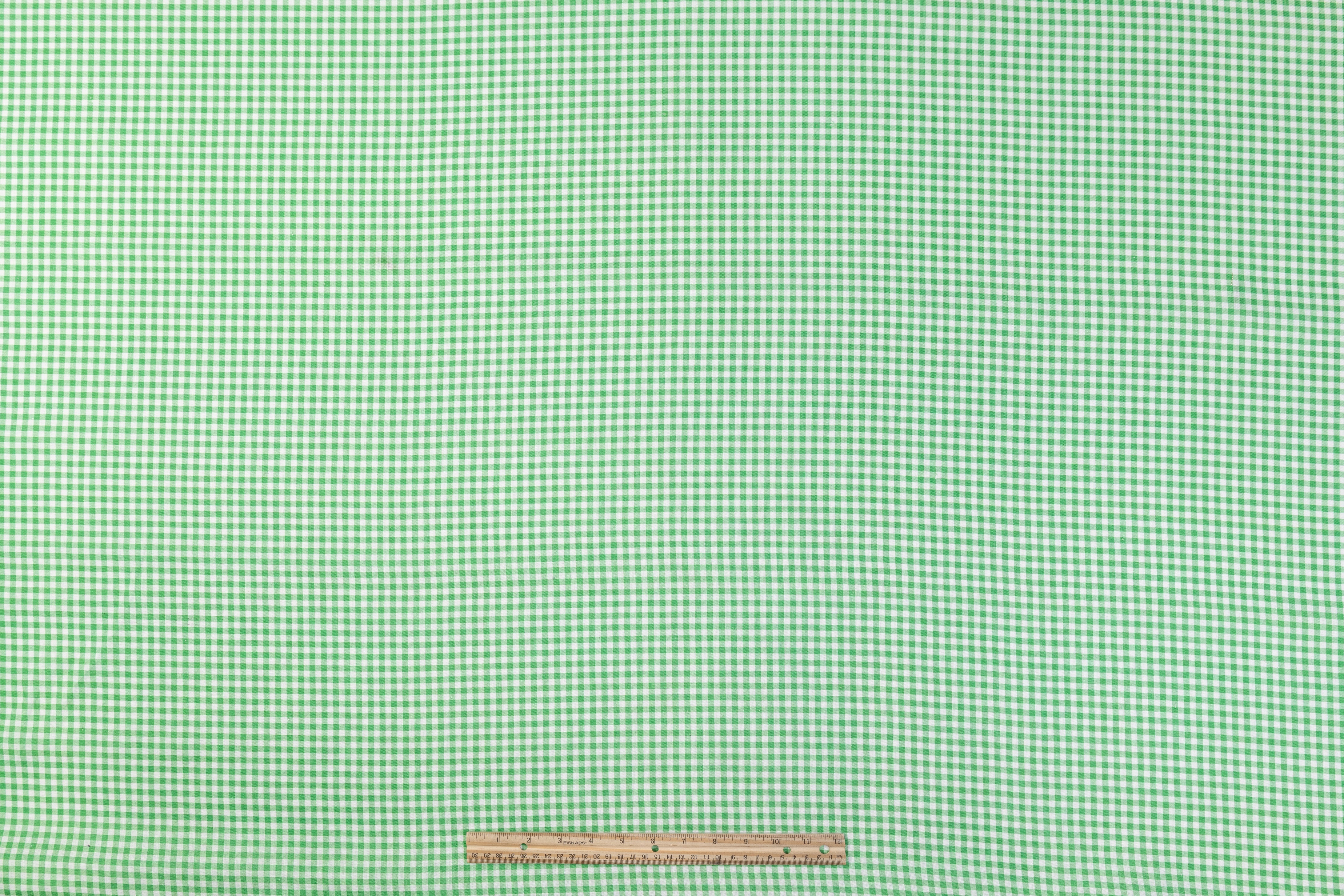 Gingham Check Italian Linen - Green