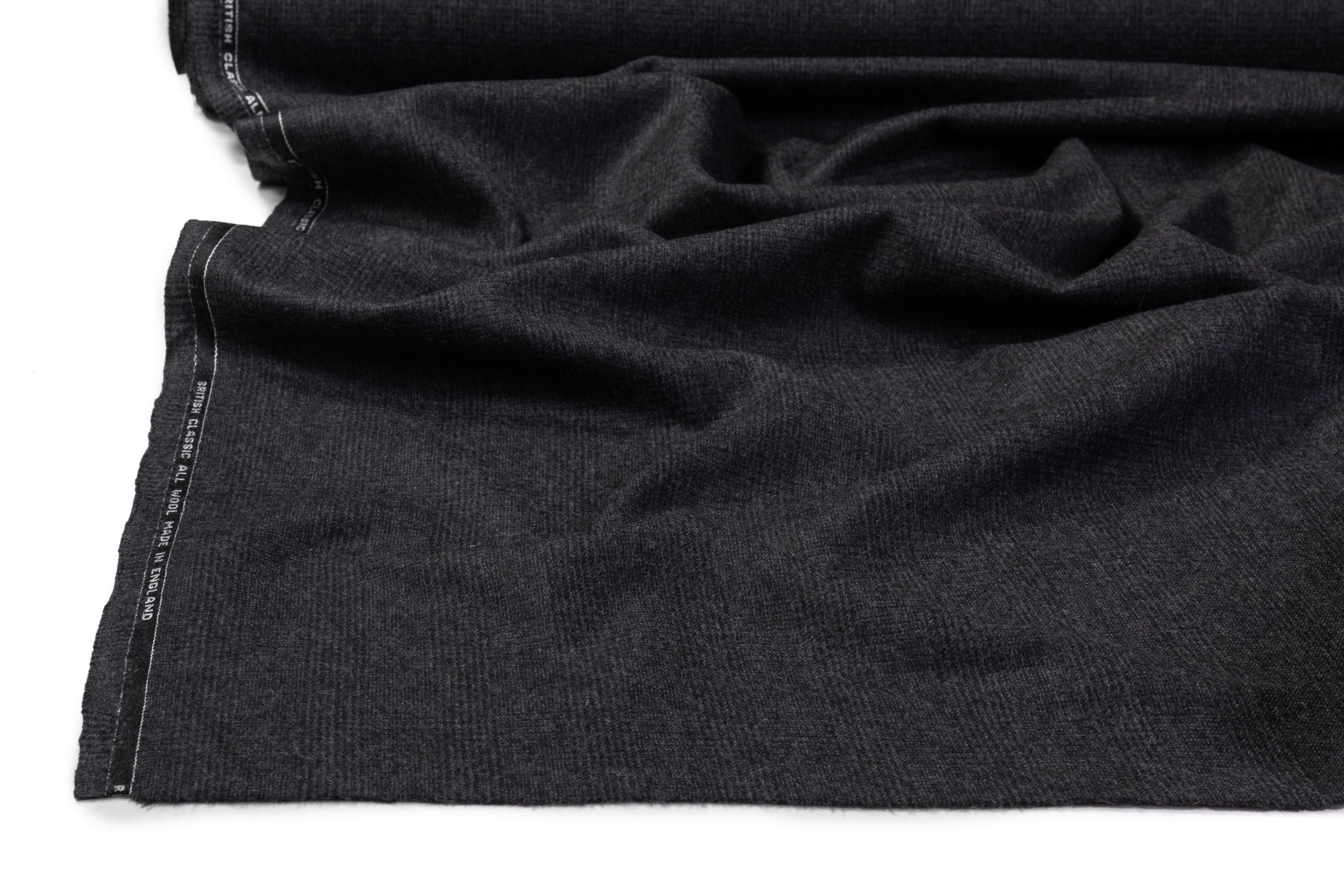 Subtle Checked English Wool Suiting - Charcoal Gray