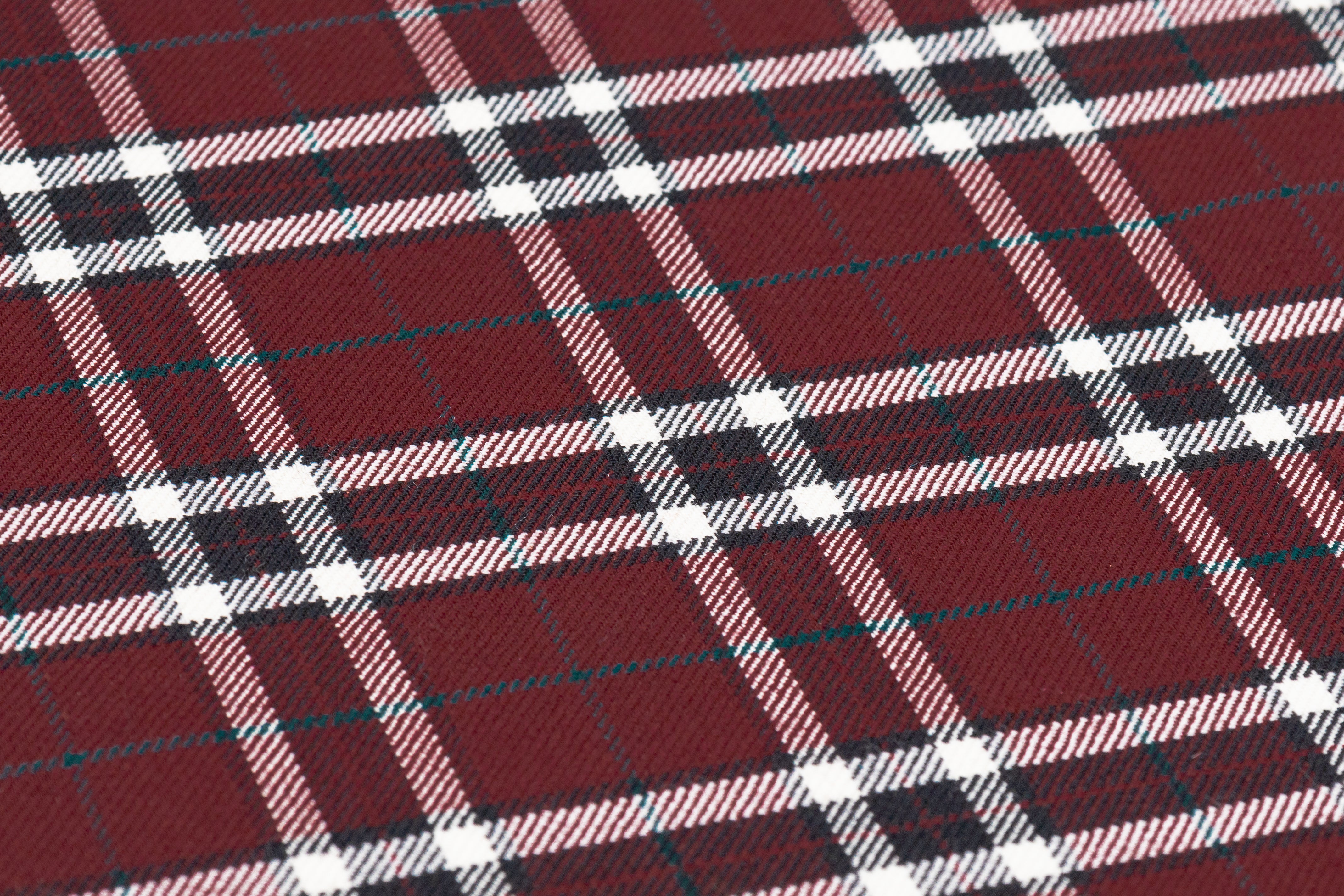 Checked Italian Wool Suiting - Burgundy / Green