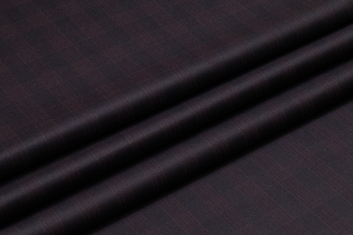 Reda - Checked Italian Wool Suiting - Midnight Navy / Plum