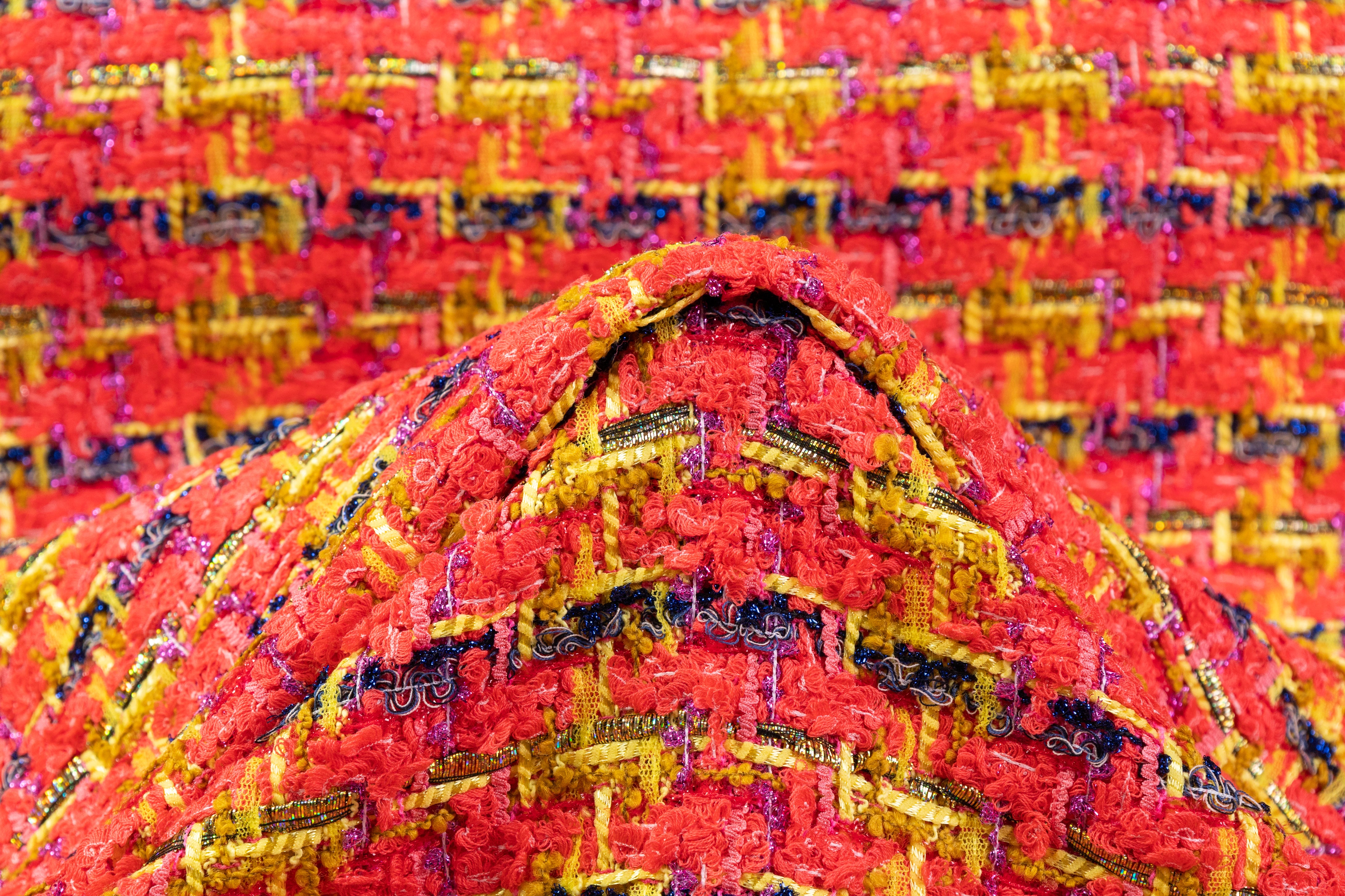Italian Wool Cotton Metallic Tweed - Pink / Yellow / Blue / Gold