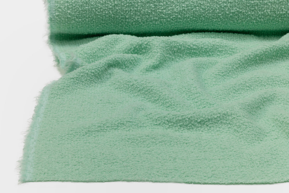 Italian Wool Tweed Bouclé - Mint Green