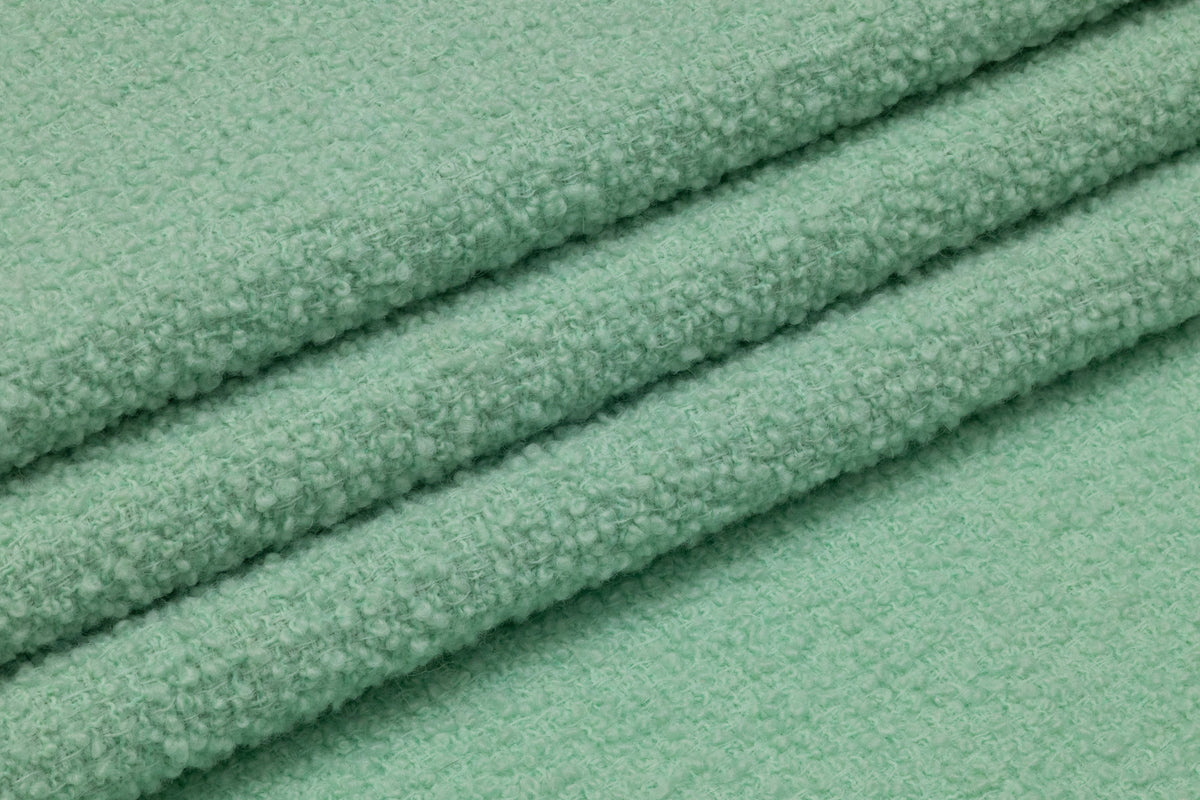 Italian Wool Tweed Bouclé - Mint Green