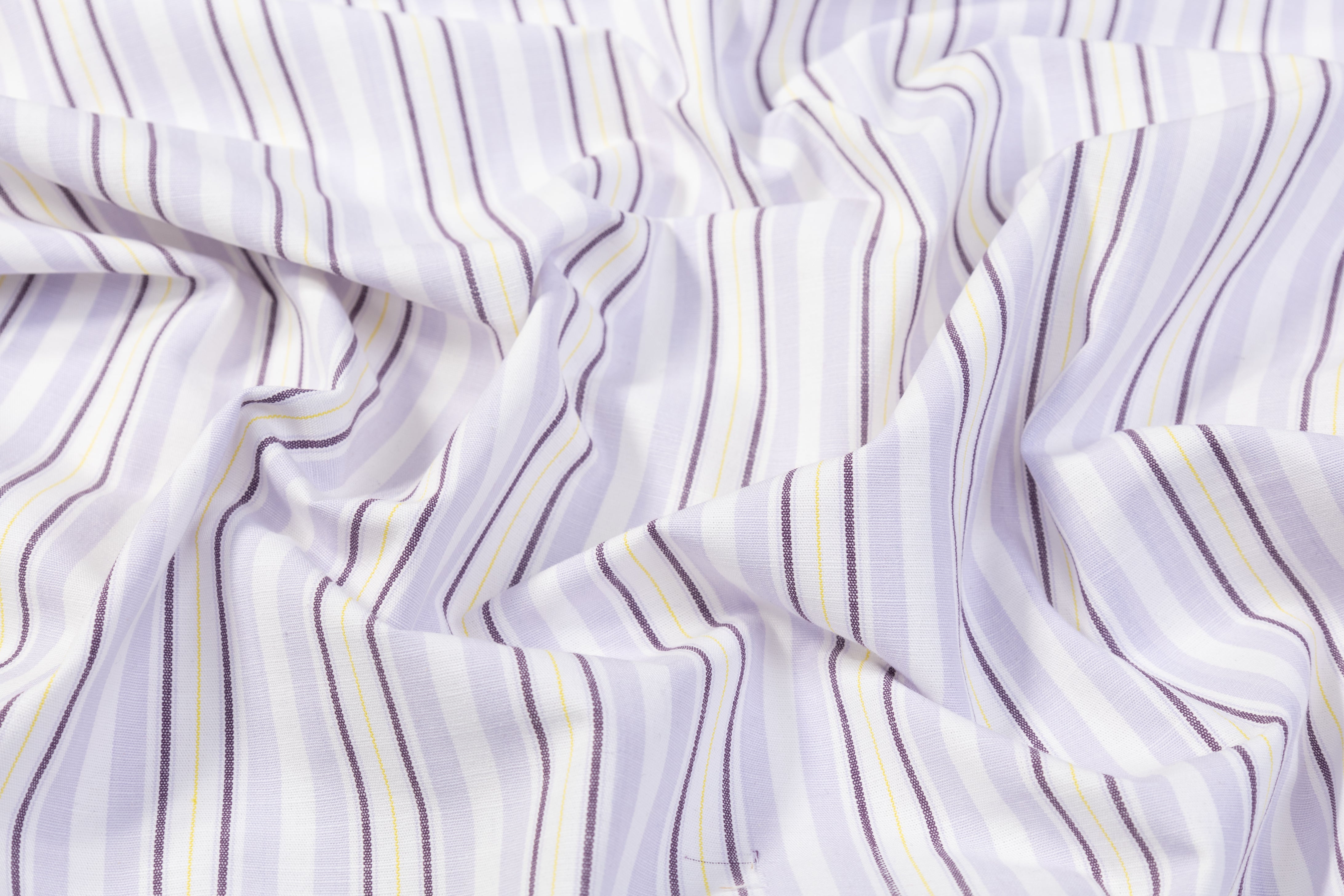 Striped Italian Linen - Lilac / Yellow / White