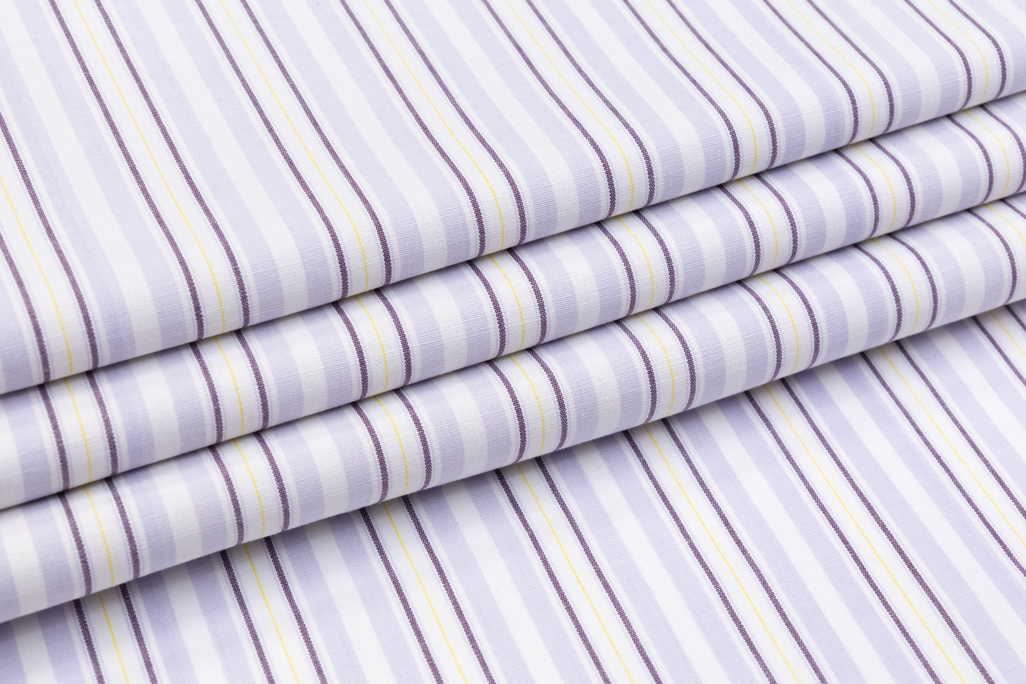 Striped Italian Linen - Lilac / Yellow / White