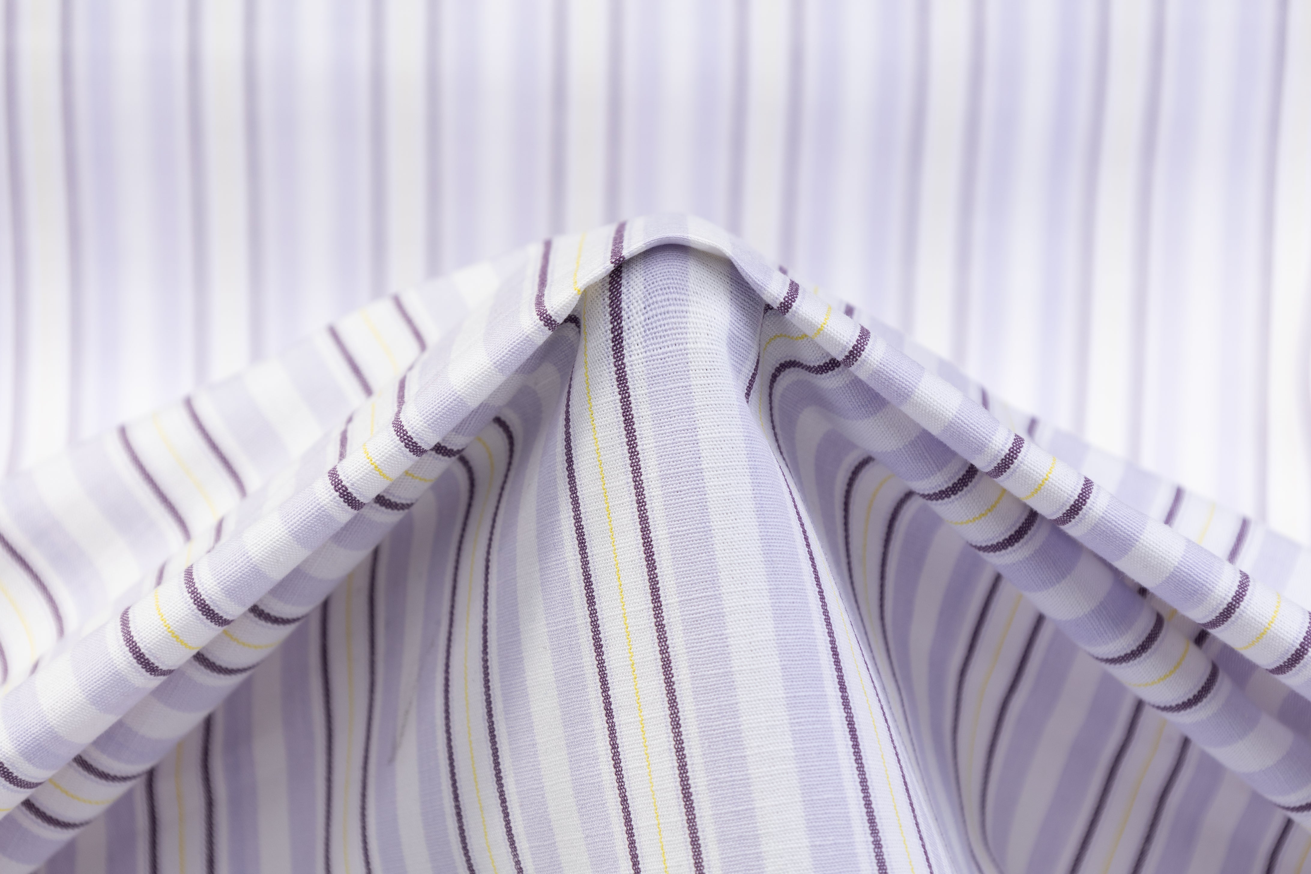 Striped Italian Linen - Lilac / Yellow / White
