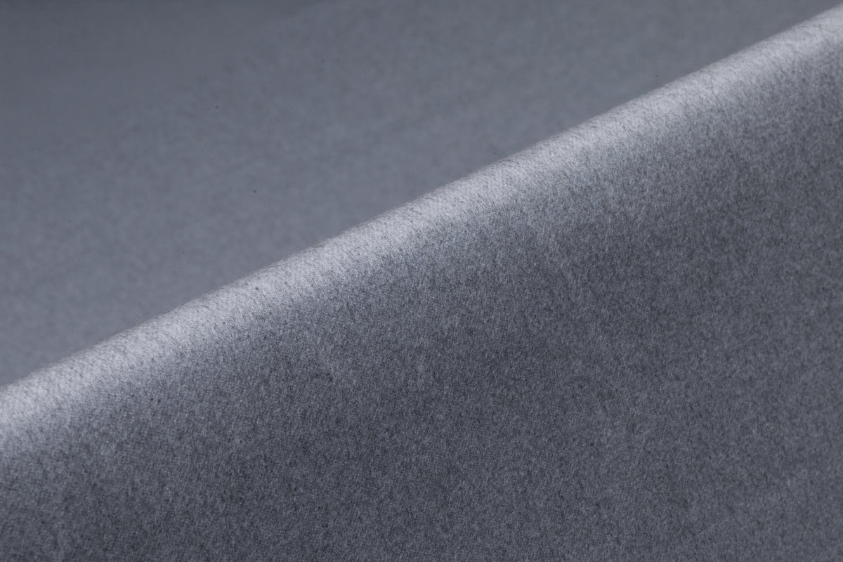 Double Faced Italian Cashmere Wool Coating - Cool Gray / Black Charcoal