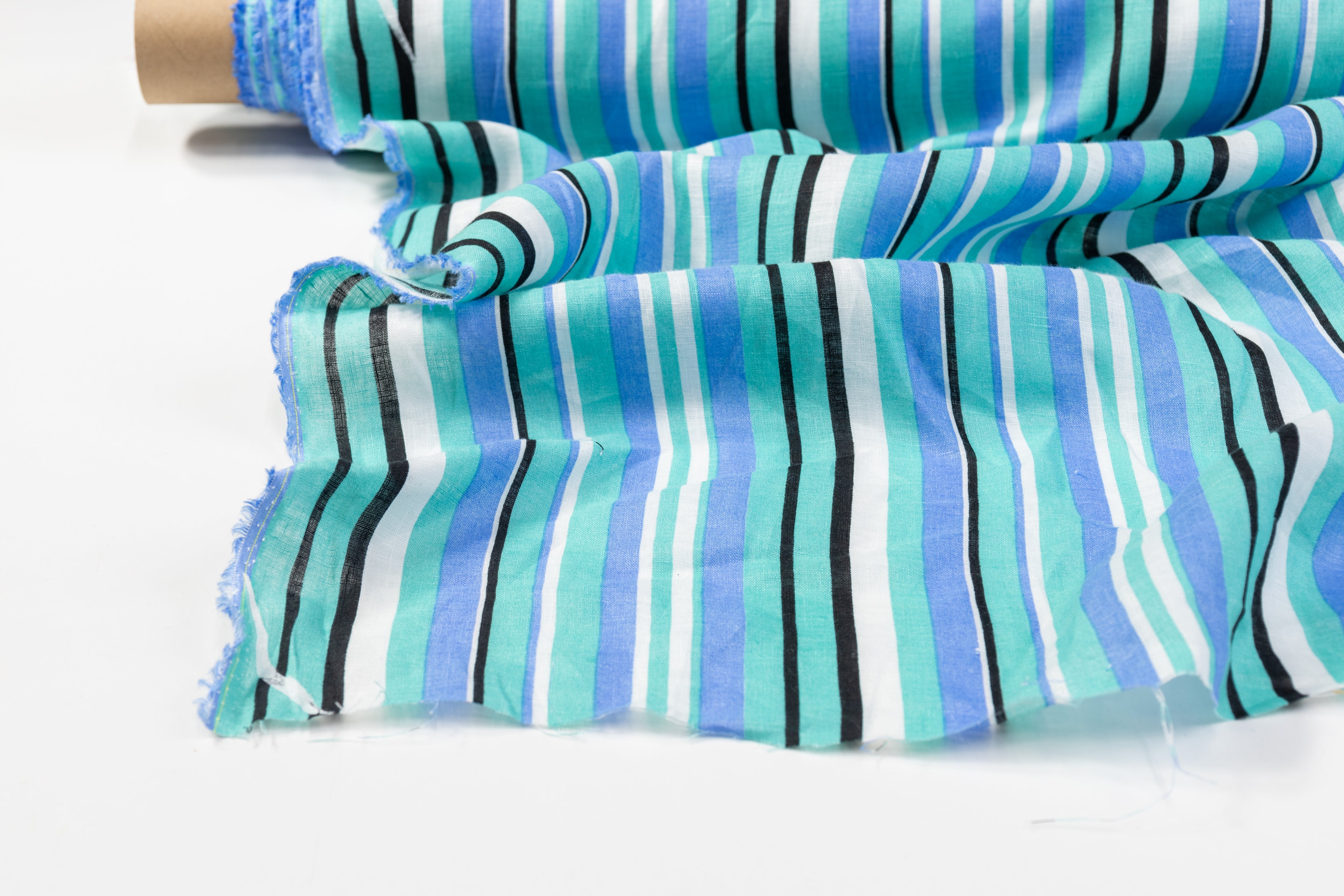 Striped Italian Linen - Blue