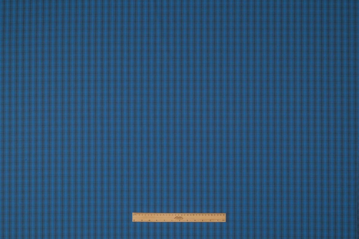 Striped Italian Wool Nylon Suiting - Blue