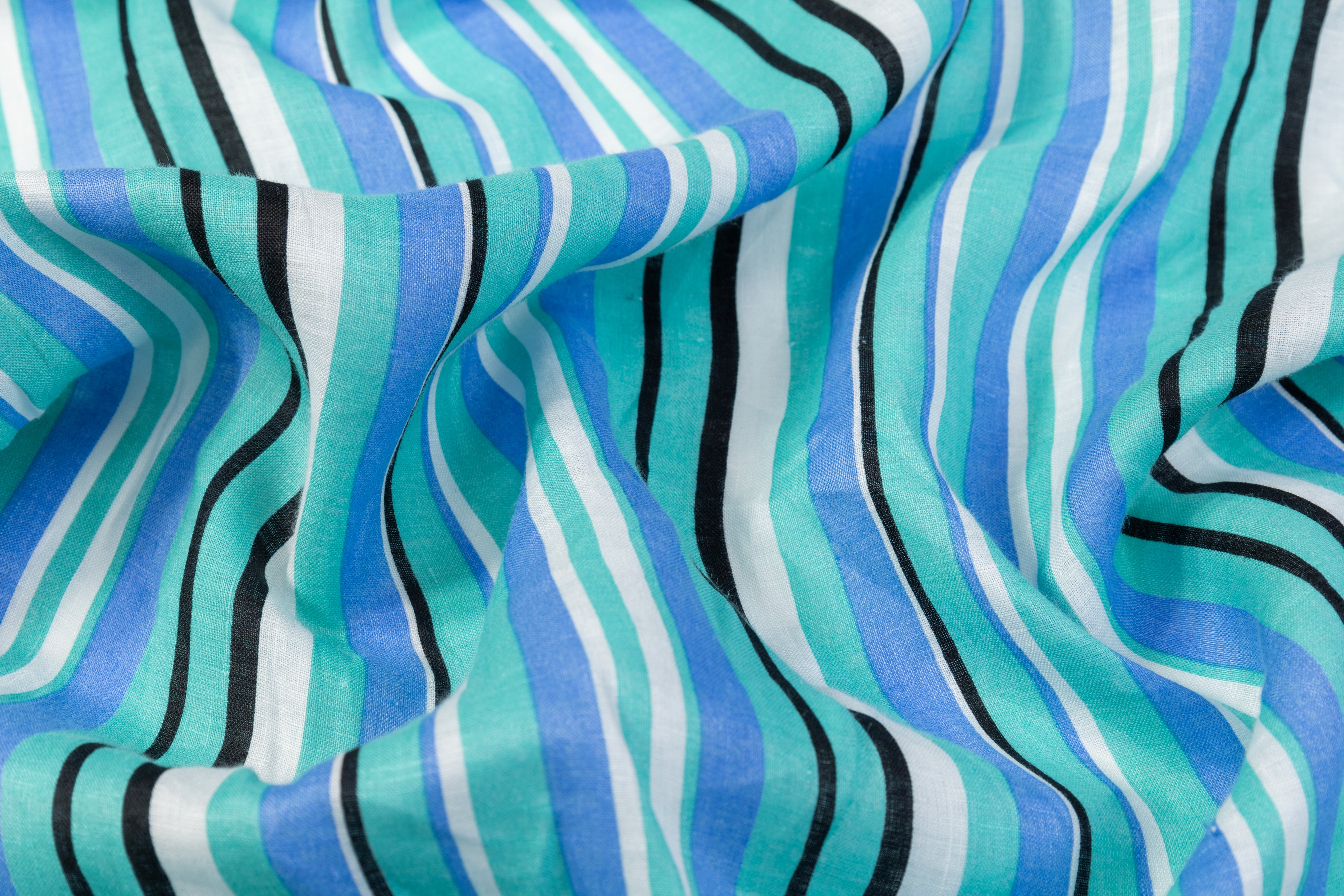 Striped Italian Linen - Blue