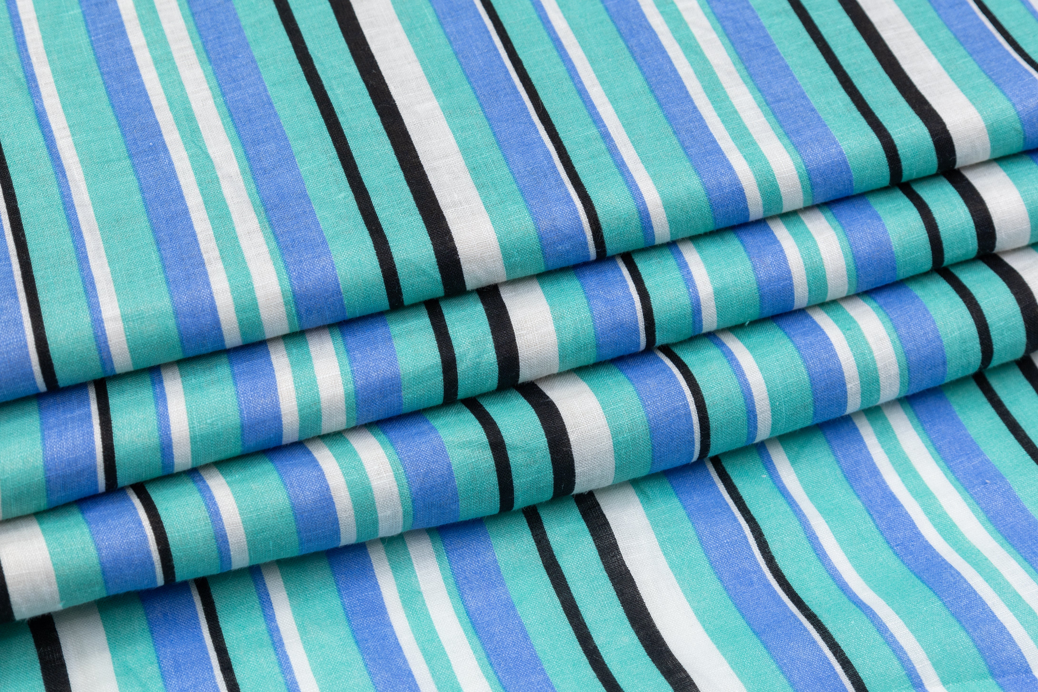 Striped Italian Linen - Blue