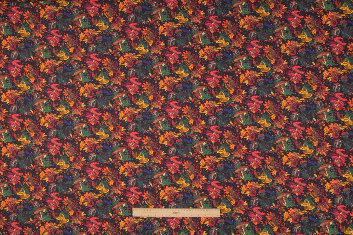 Mushroom Garden Printed Italian Wool - Multicolor