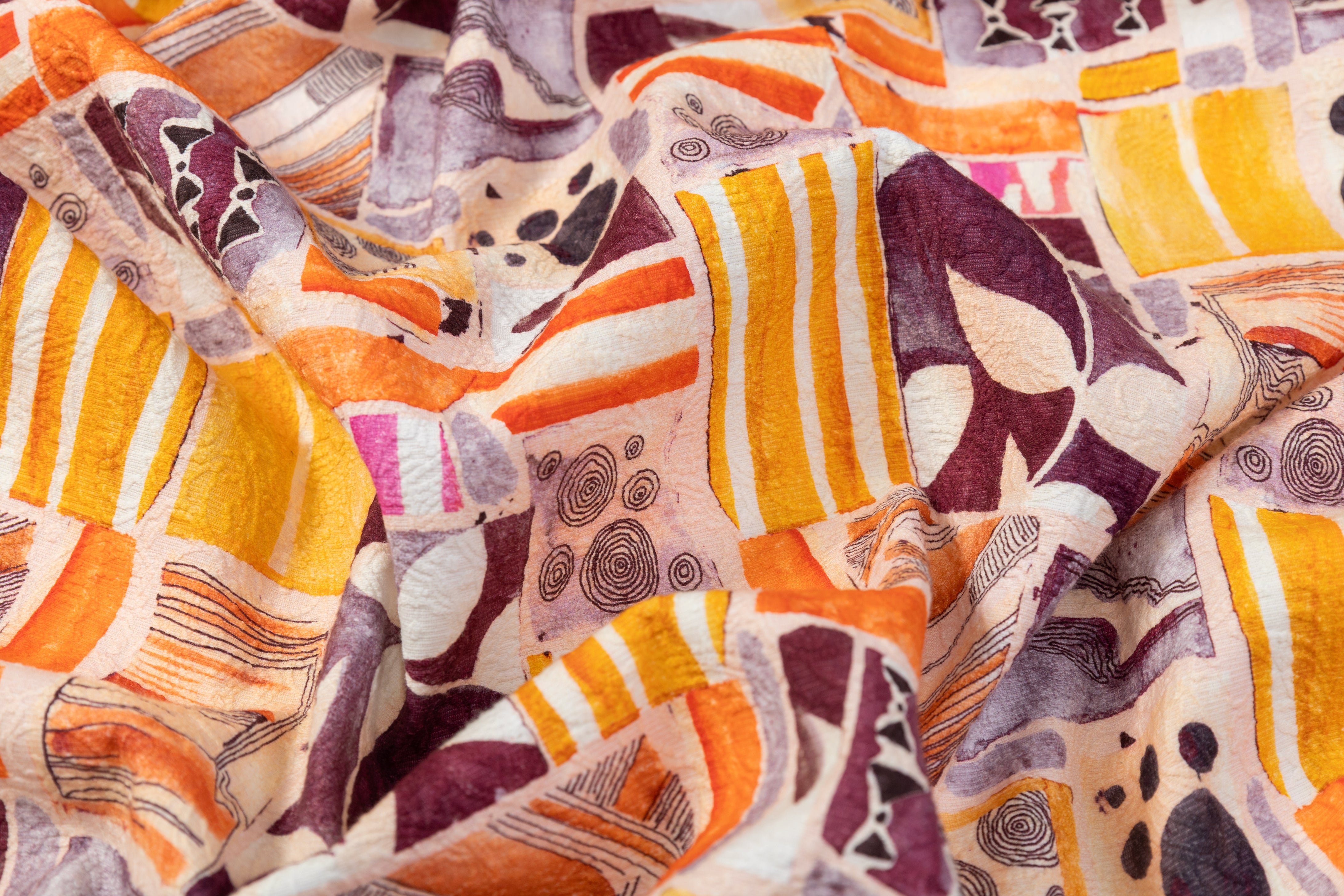 Printed Italian Cotton Brocade - Multicolor