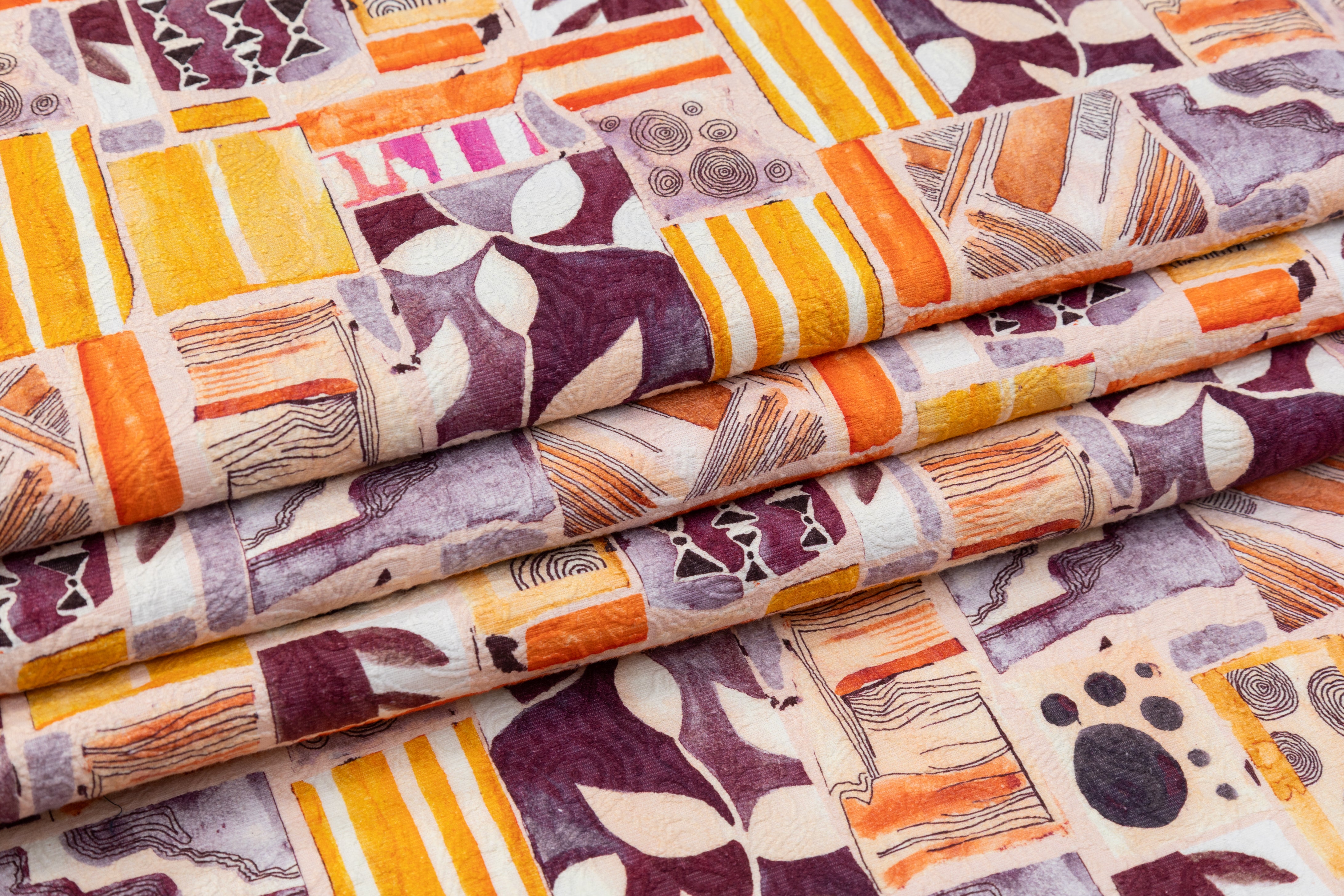 Printed Italian Cotton Brocade - Multicolor