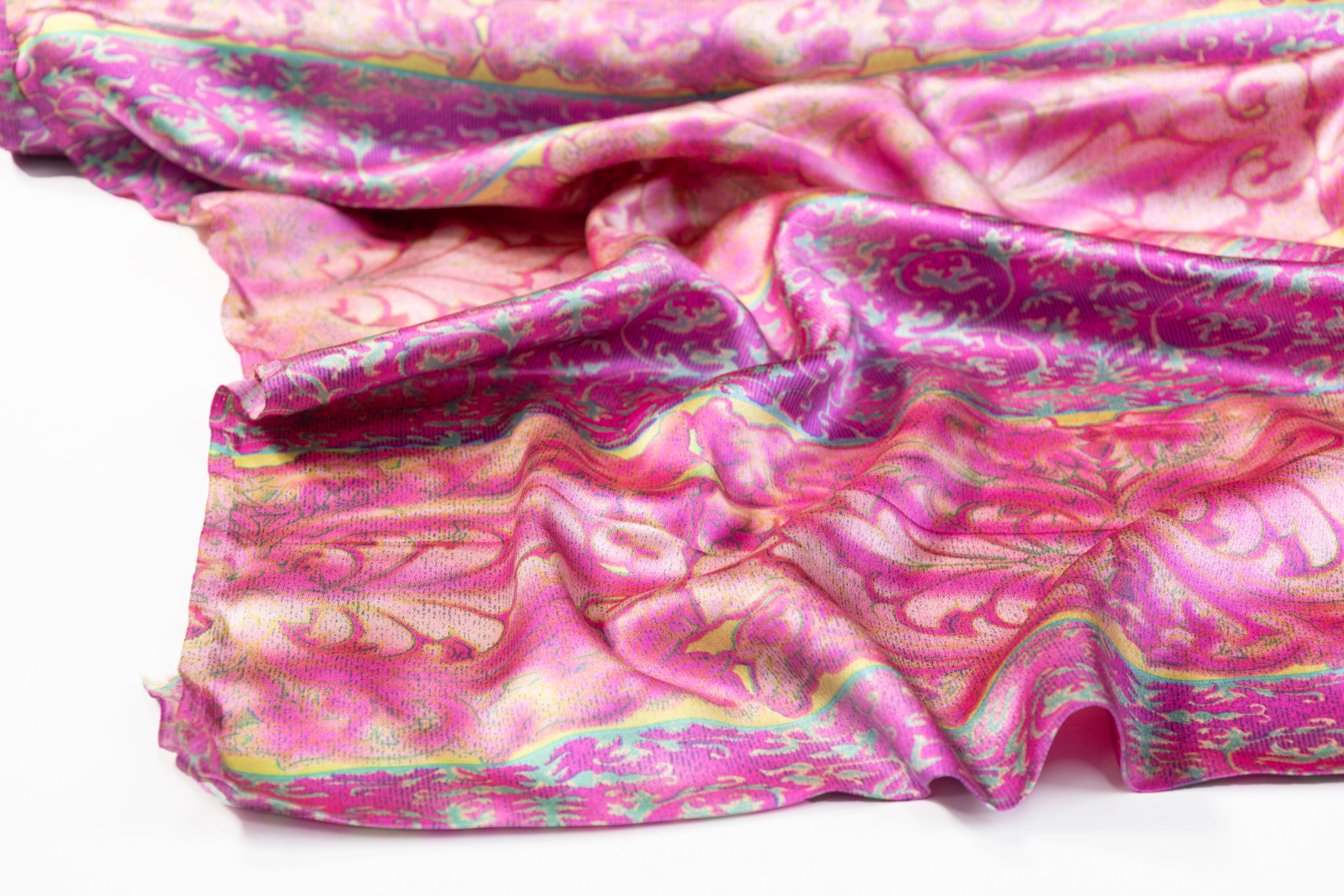 Printed Italian Silk Charmeuse - Pink