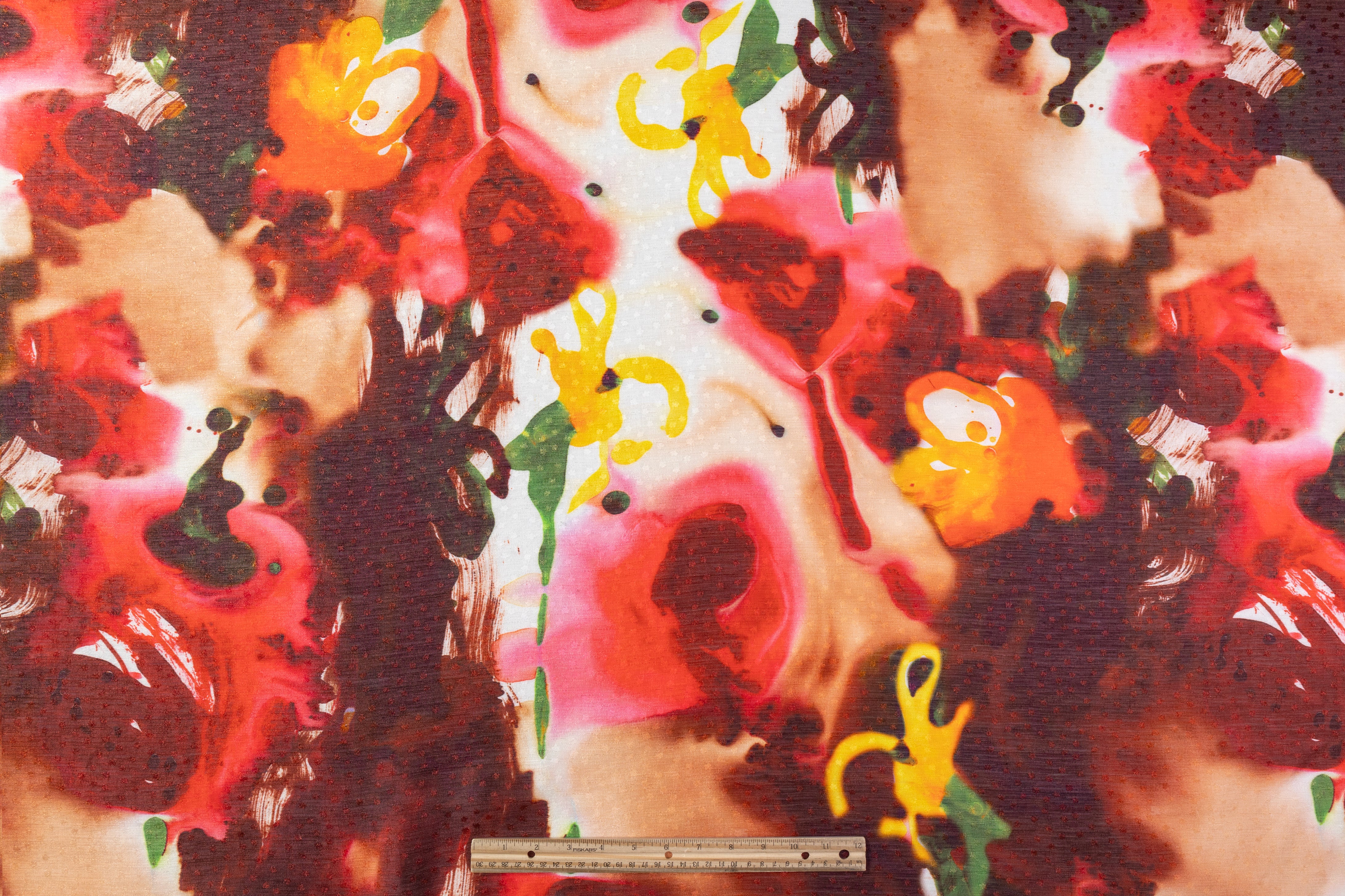 Abstract Italian Viscose Poly Blend - Multicolor