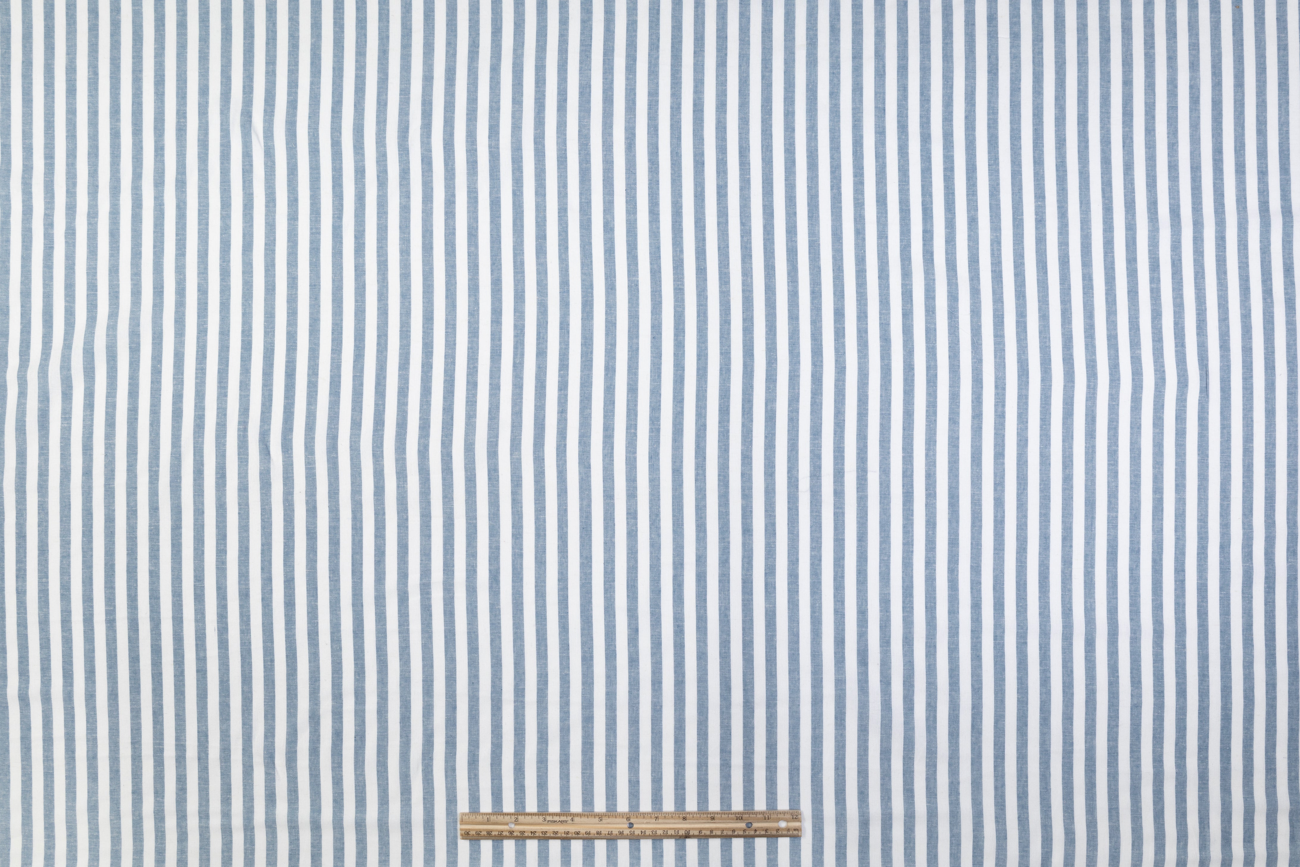 Striped Italian Linen - Blue / White