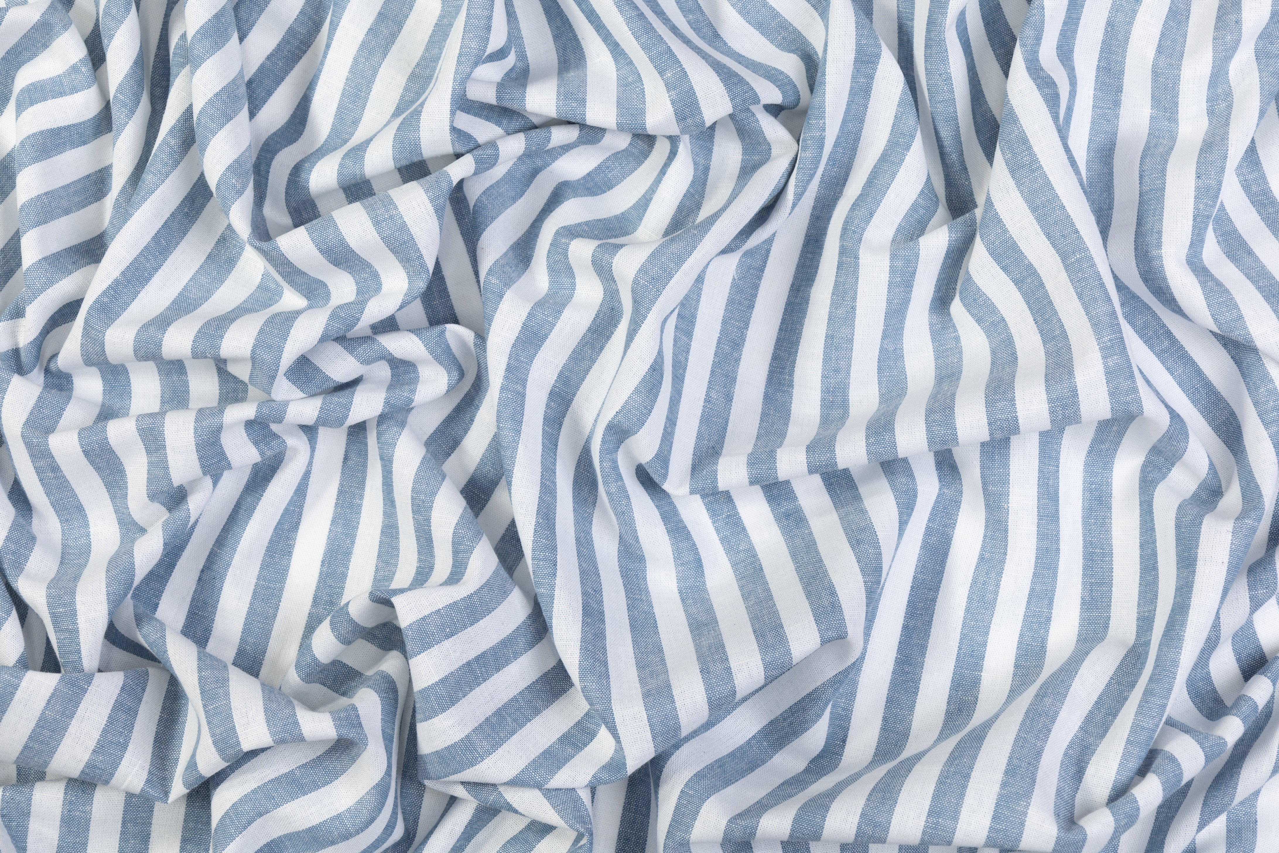 Striped Italian Linen - Blue / White