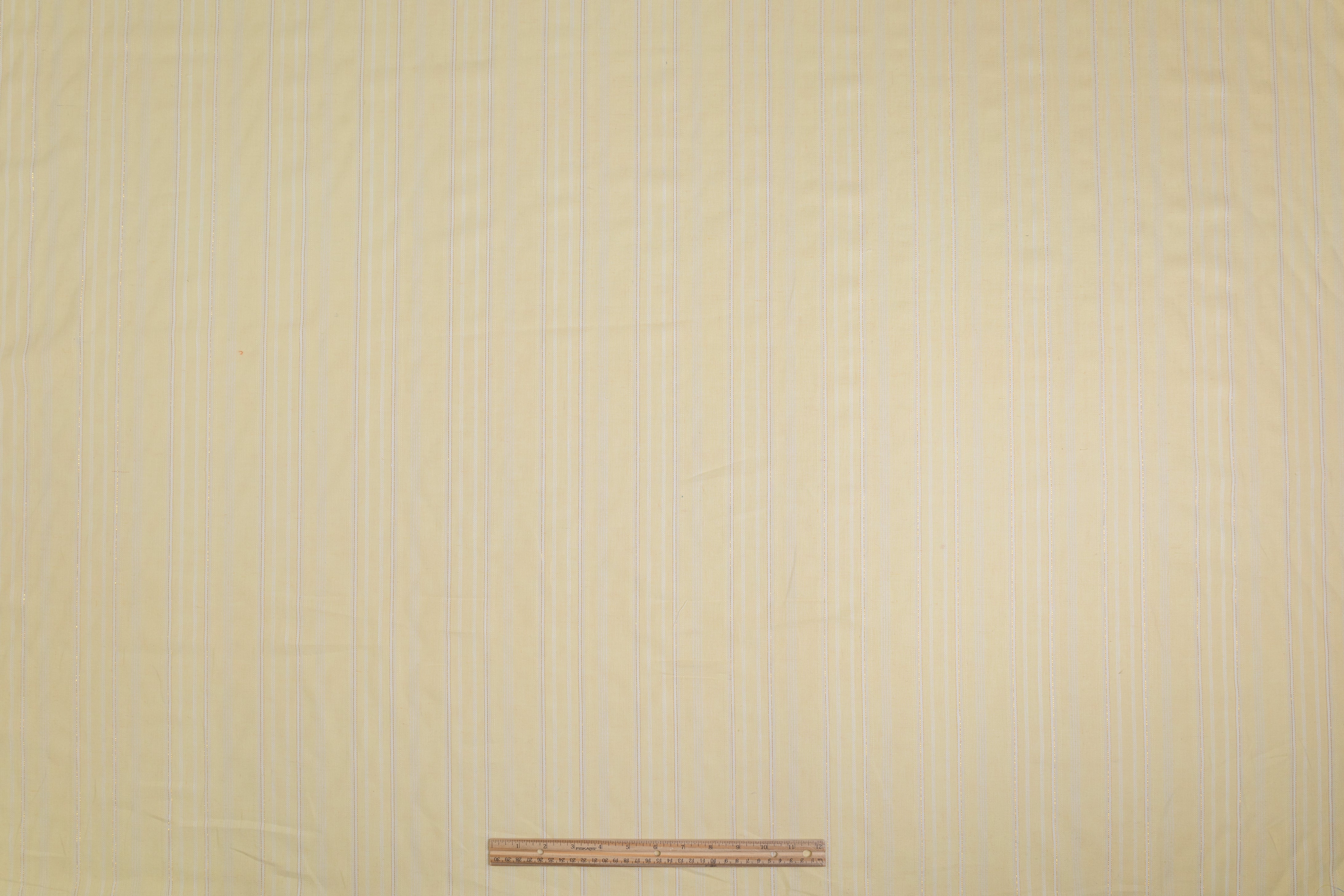 Metallic Striped Linen - Yellow / White / Gold