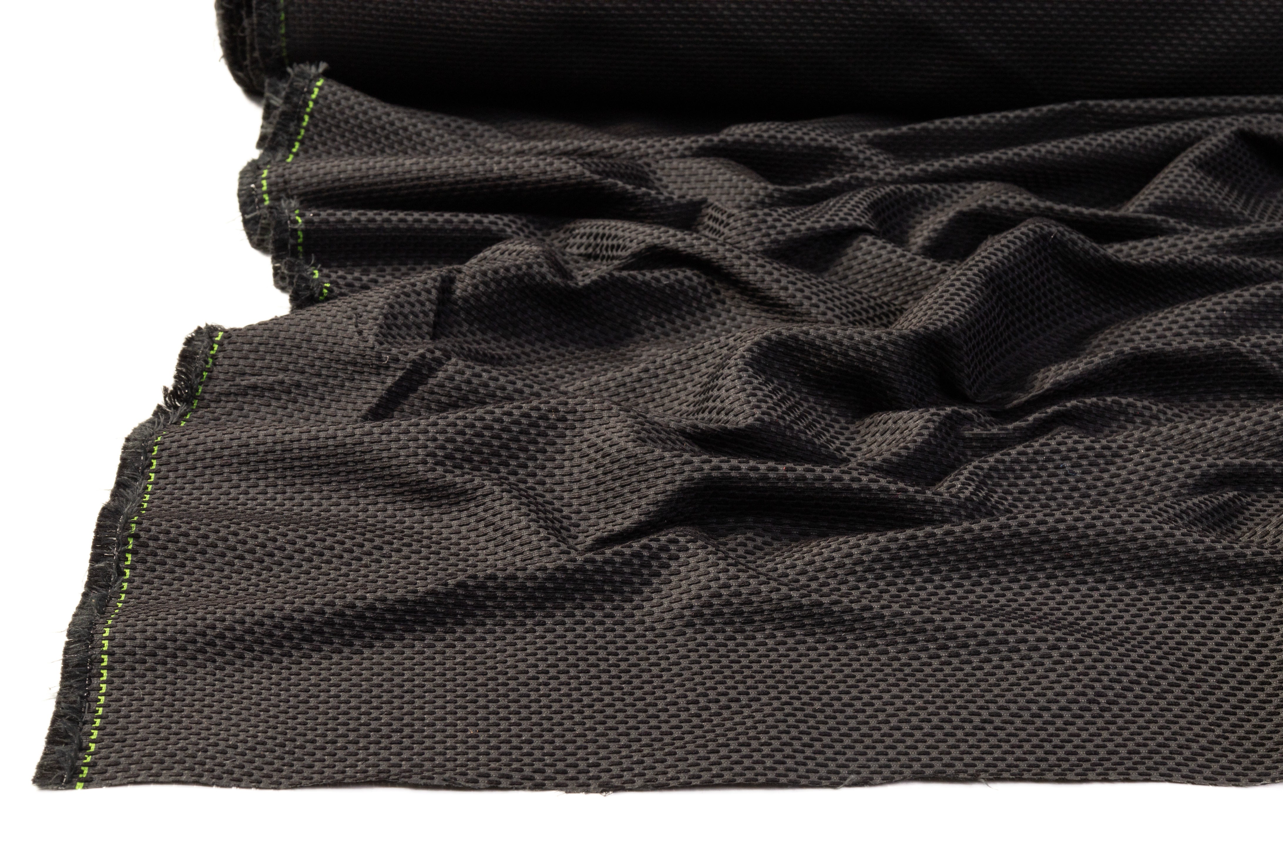 Italian Poly Cotton Brocade - Black