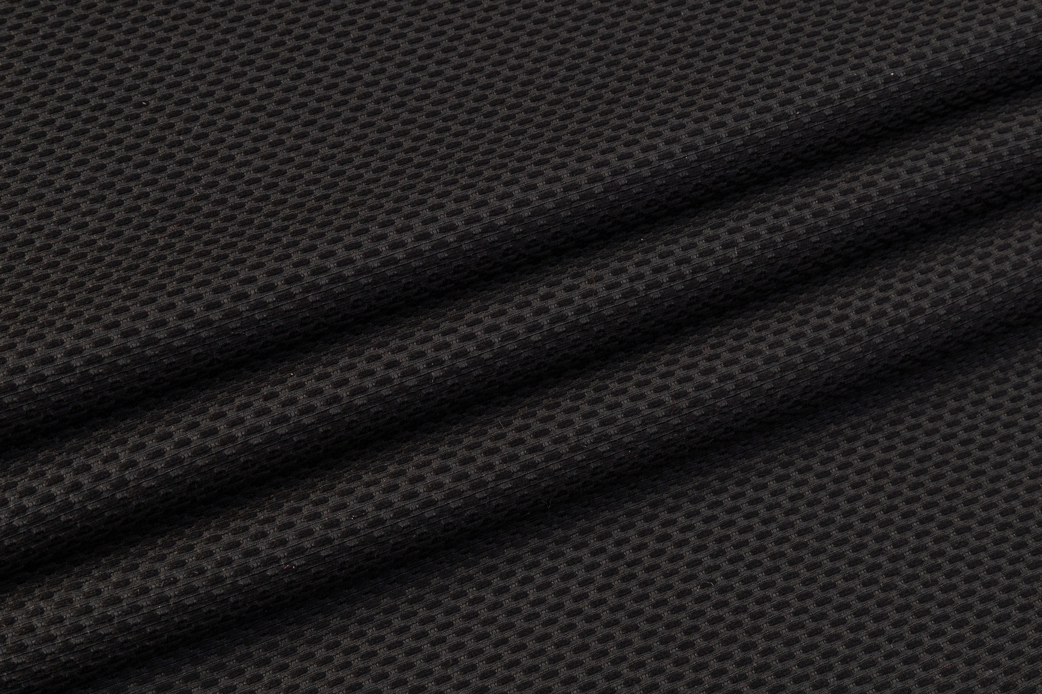 Italian Poly Cotton Brocade - Black