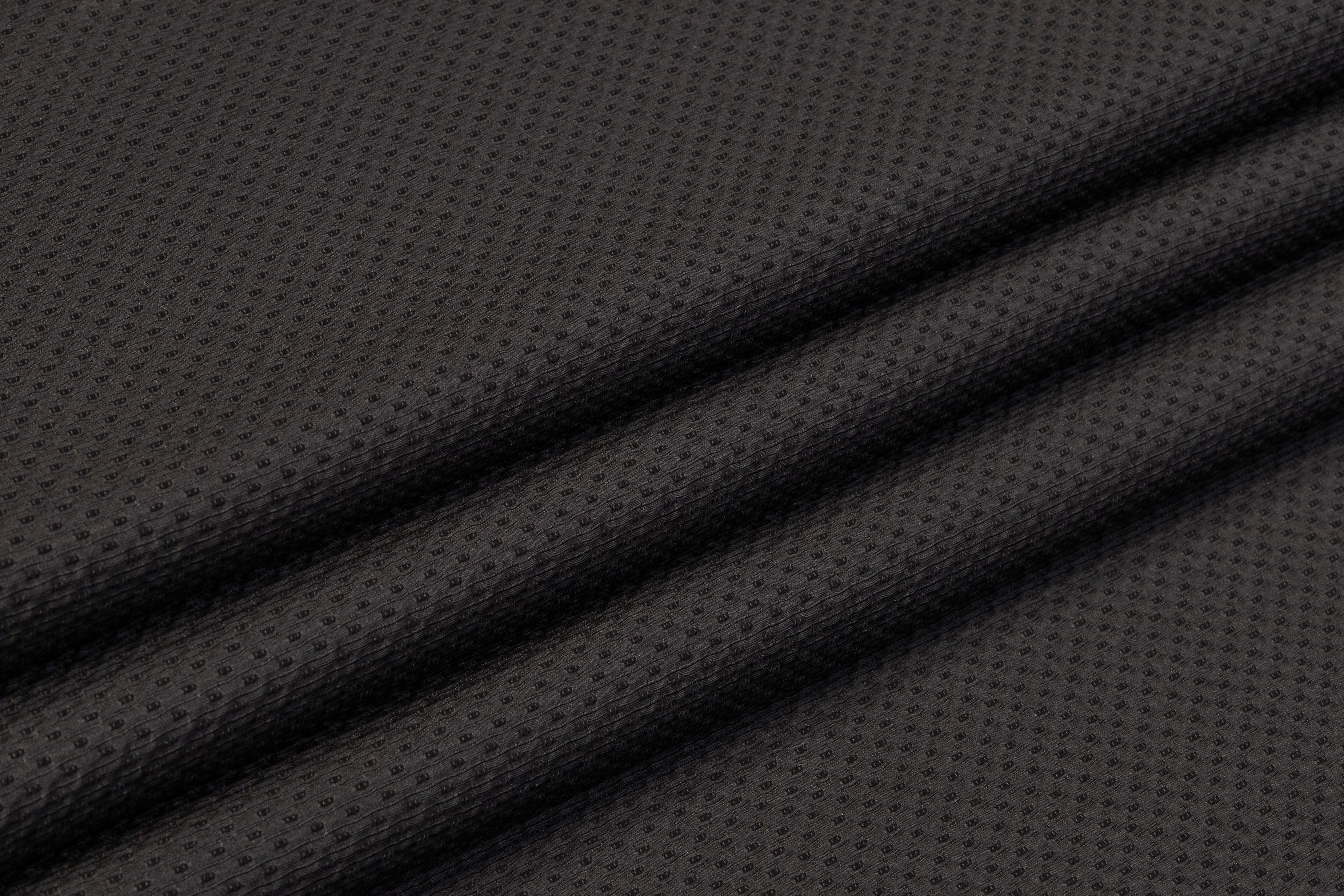 Italian Poly Cotton Brocade - Black