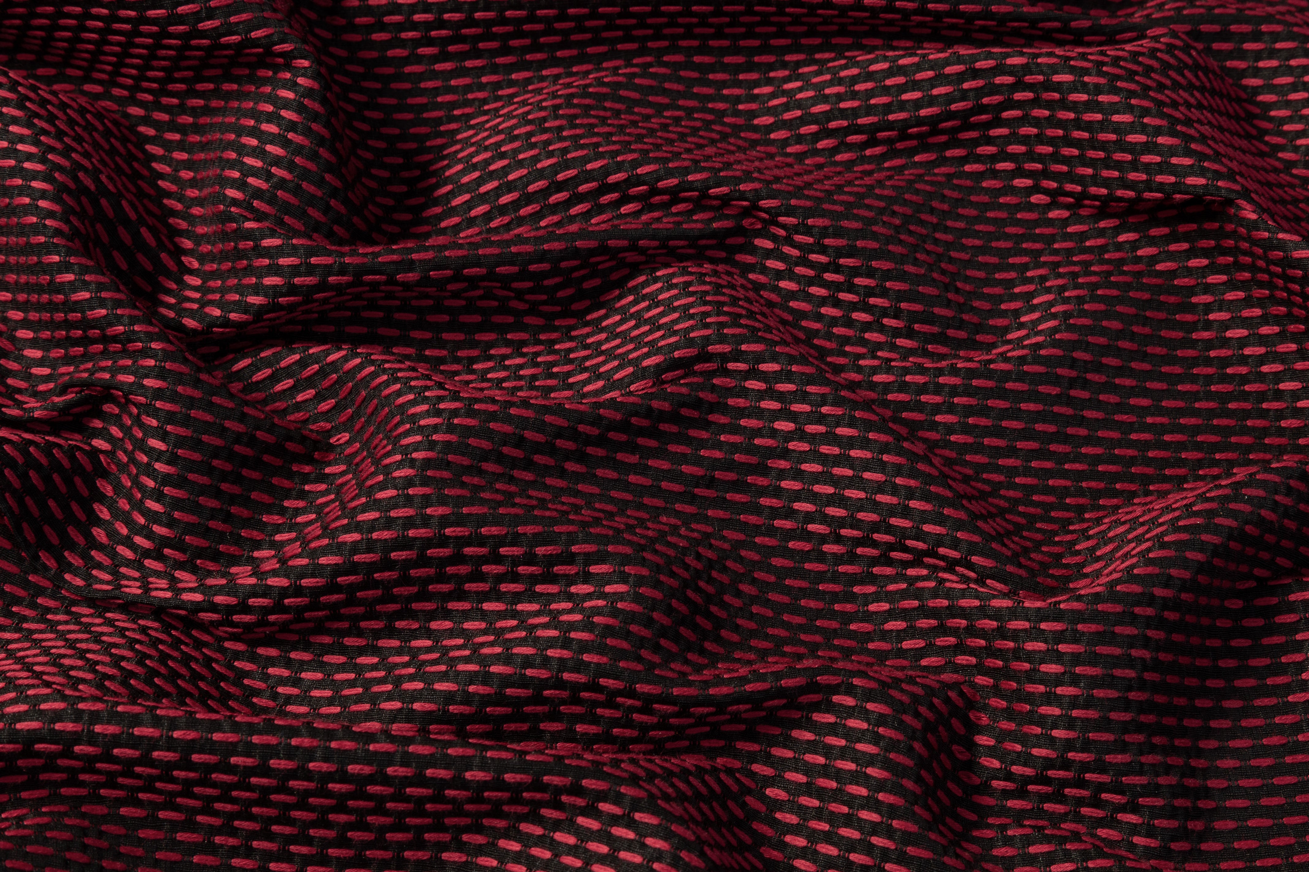 Italian Poly Cotton Brocade - Red
