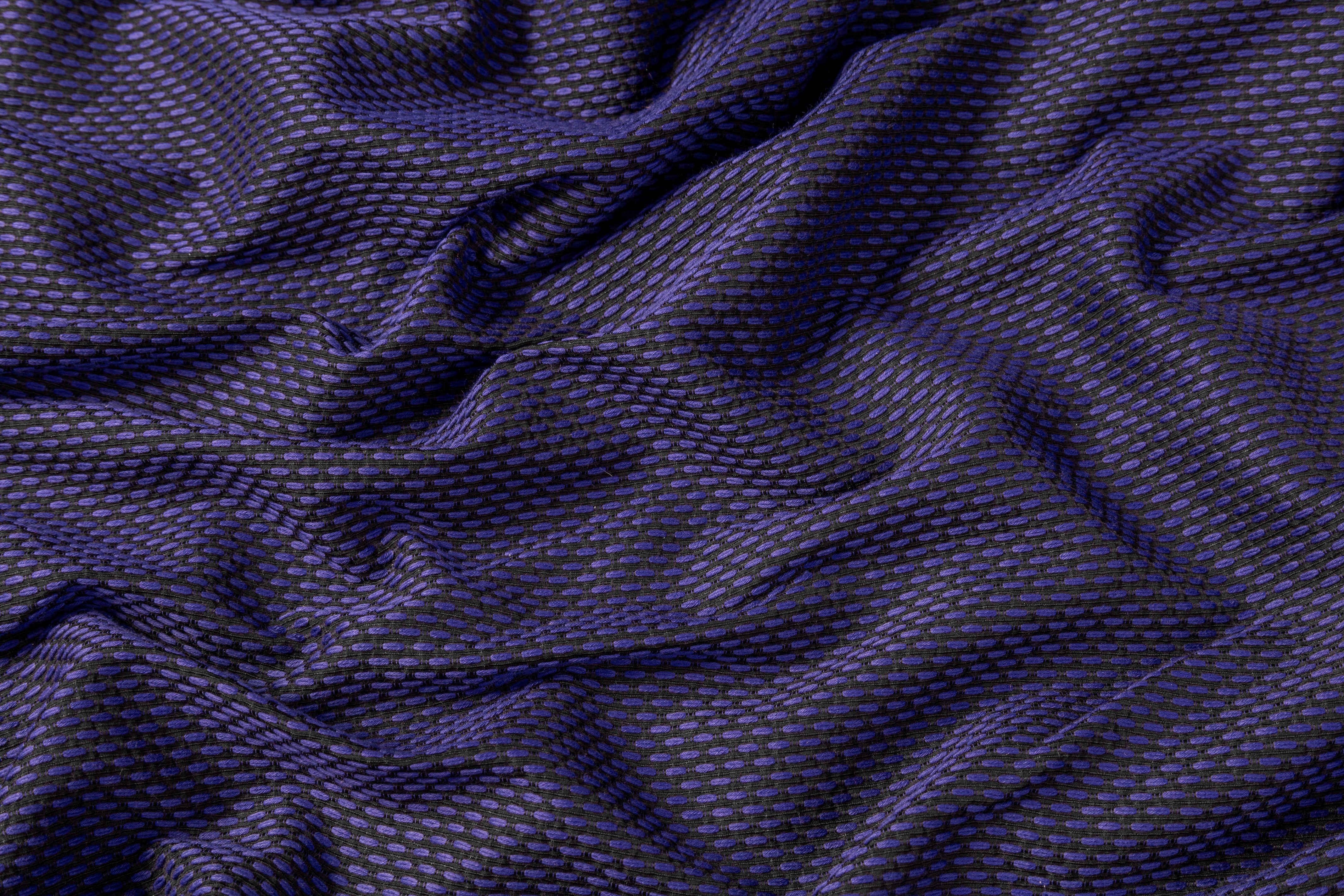 Italian Poly Cotton Brocade - Blue