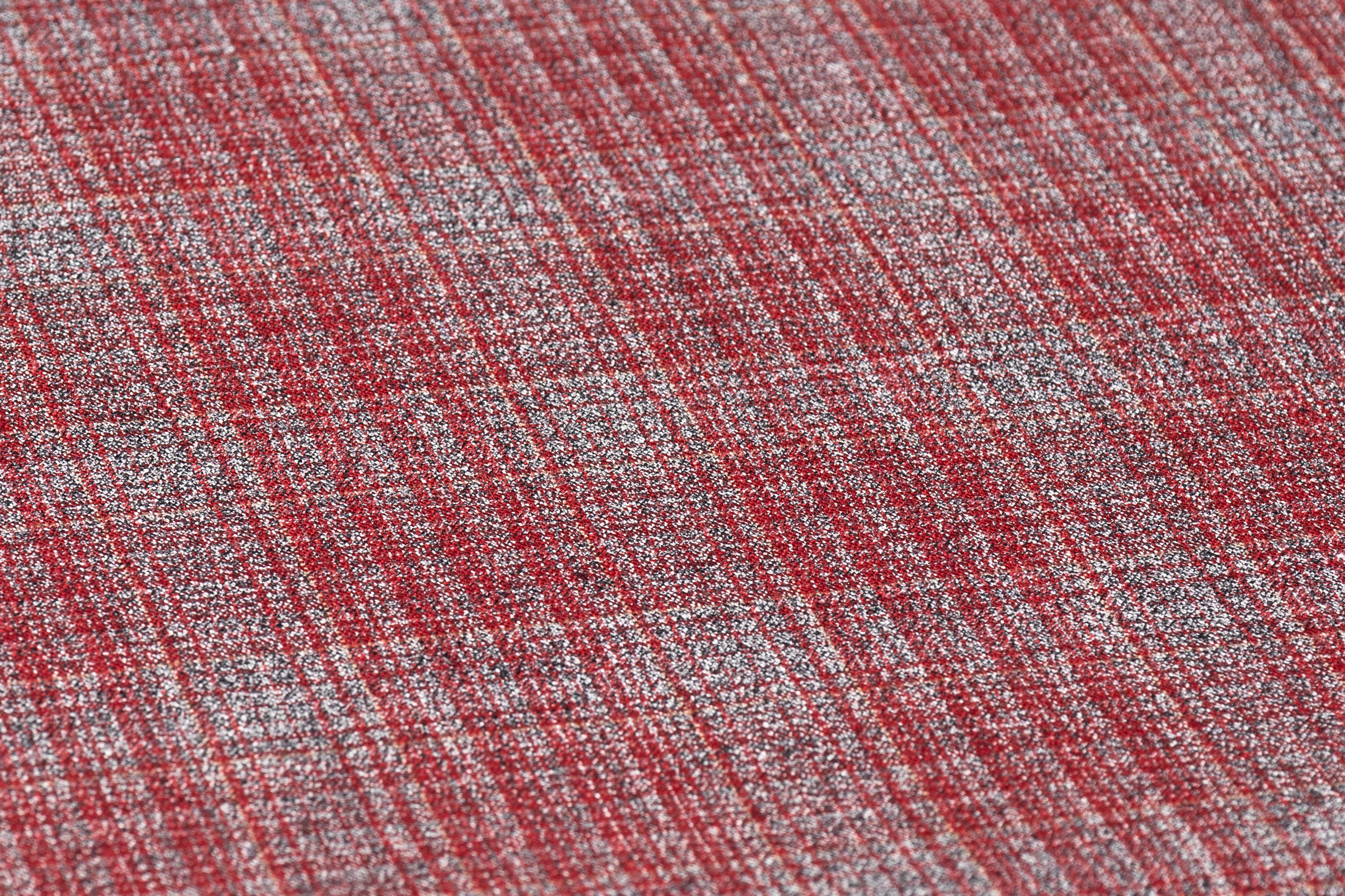 Checked Italian Wool Suiting - Red / Gray