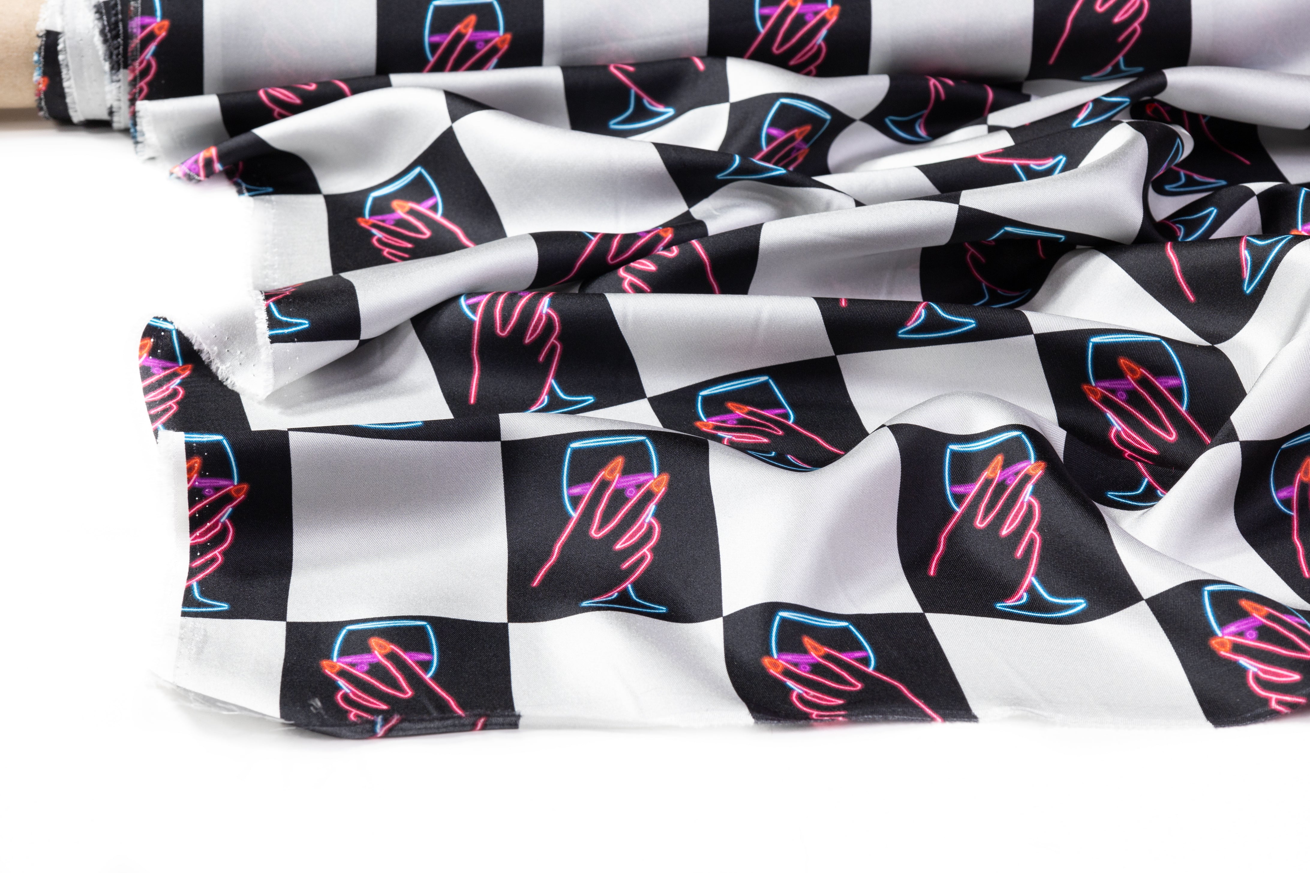 Neon Nights Italian Silk Twill - Multicolor