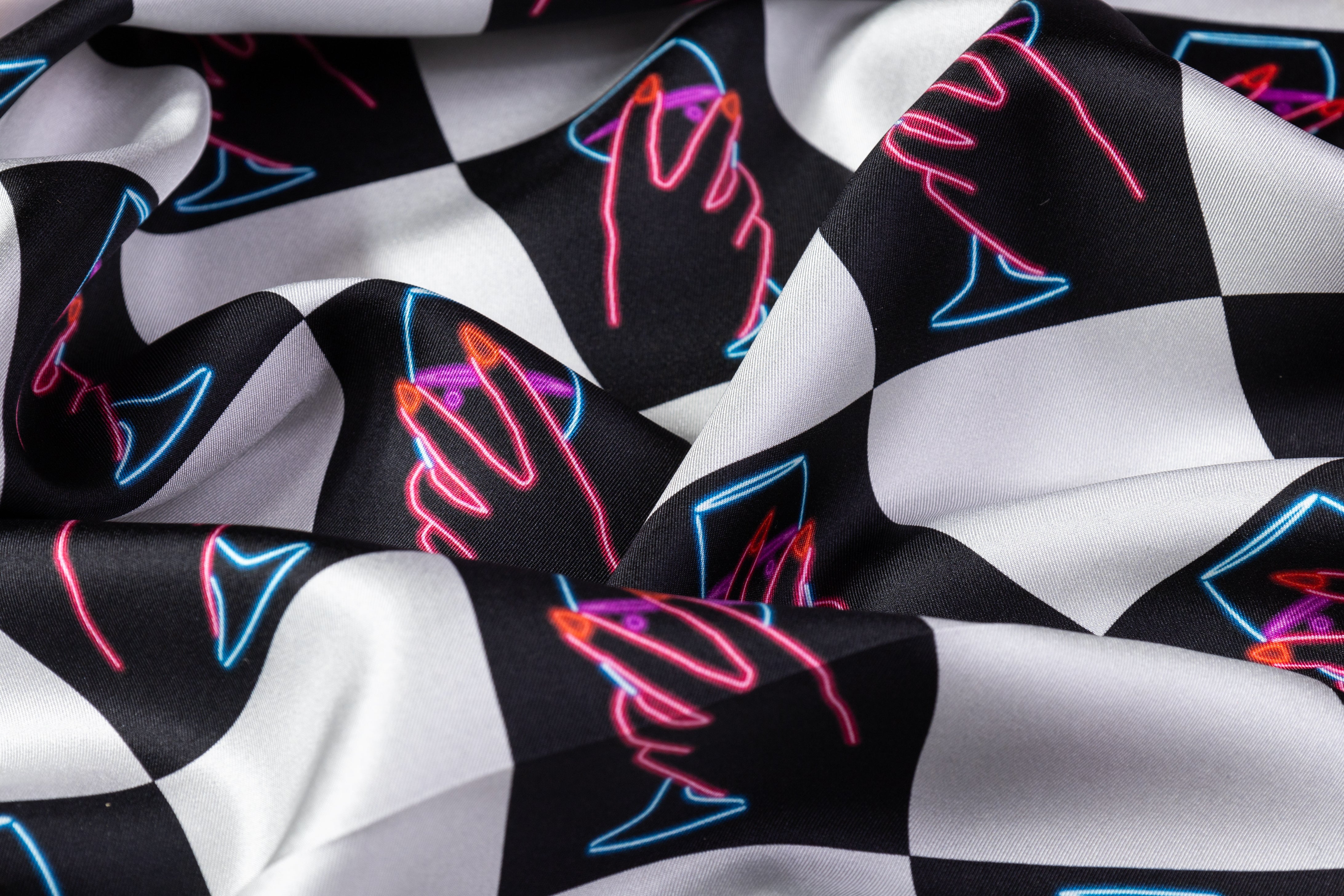 Neon Nights Italian Silk Twill - Multicolor