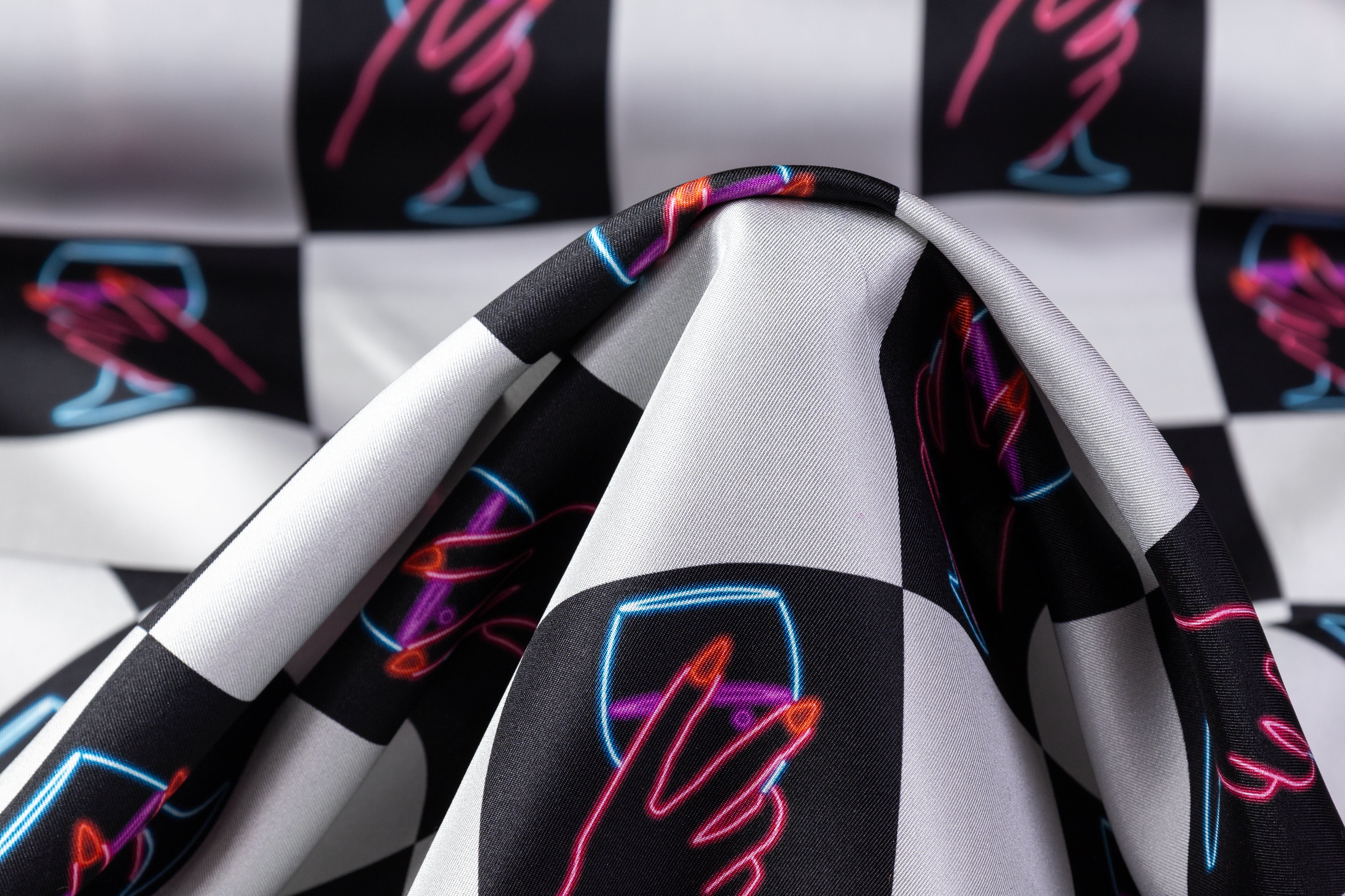 Neon Nights Italian Silk Twill - Multicolor