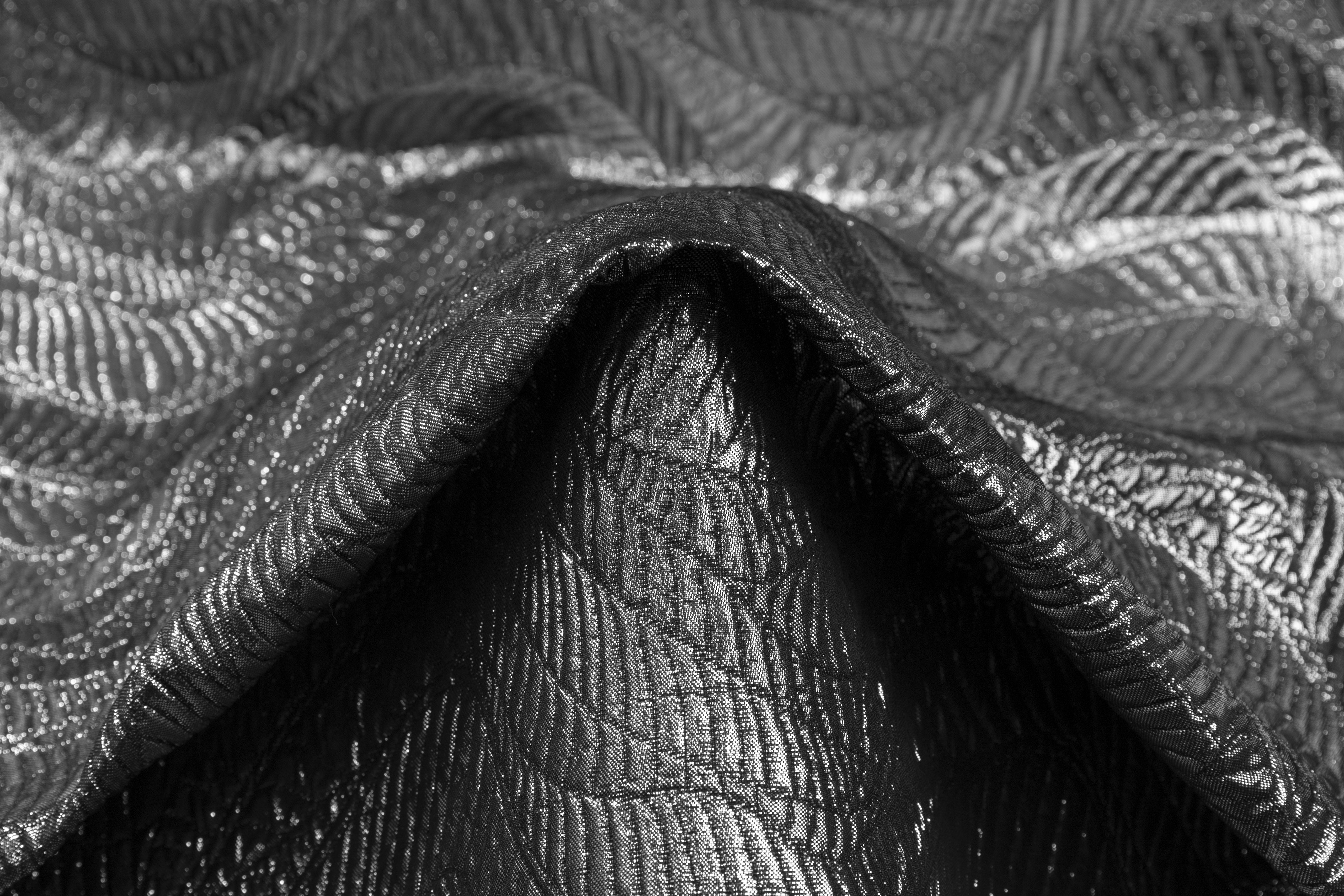 Abstract Metallic Matelassé Brocade - Gray Silver