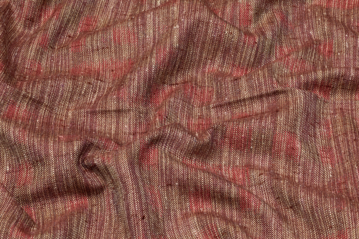 Textured Italian Raw Silk Suiting - Rose / Brown
