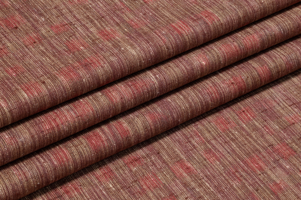 Textured Italian Raw Silk Suiting - Rose / Brown