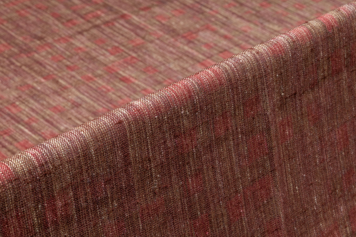 Textured Italian Raw Silk Suiting - Rose / Brown